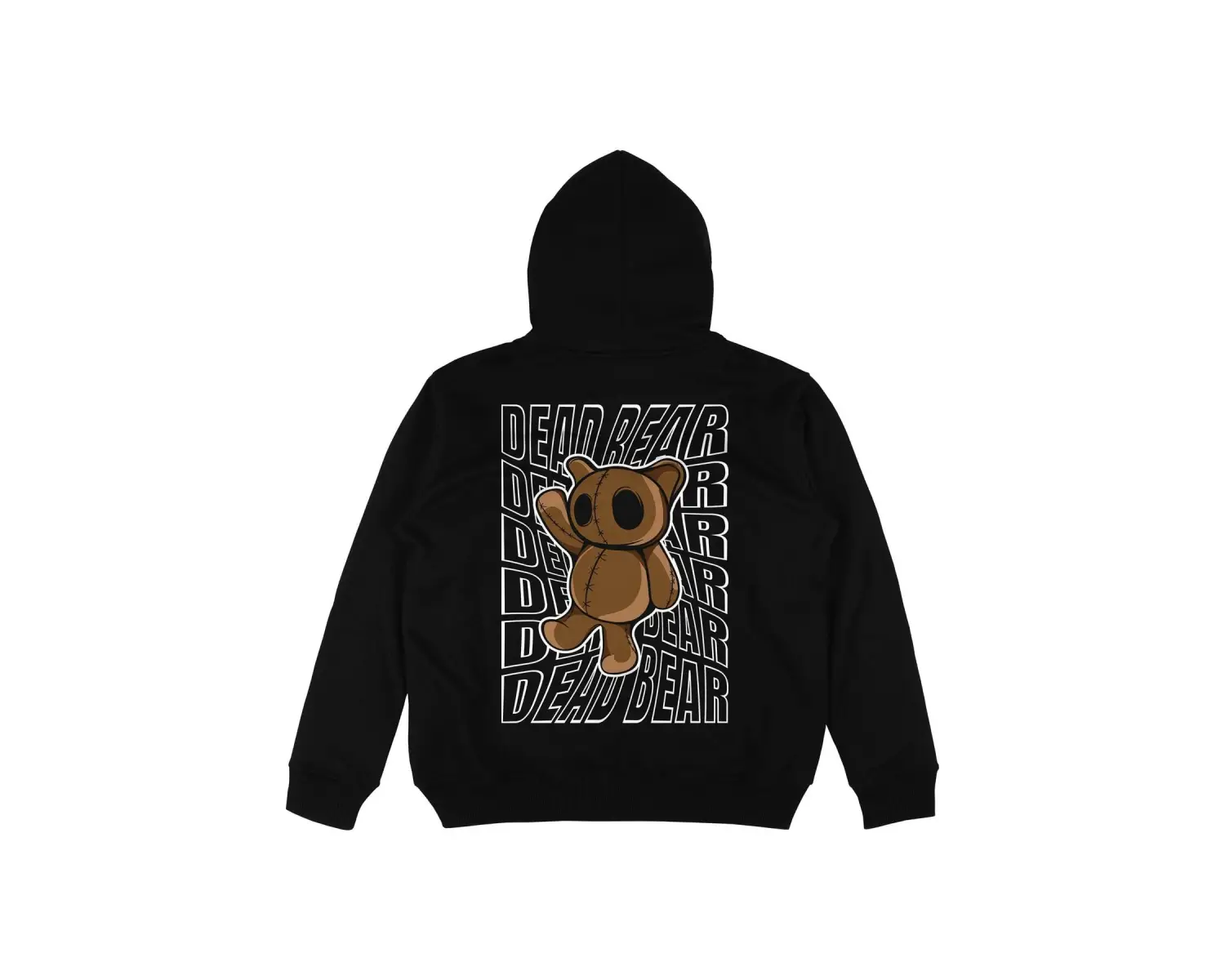 Dead Bear Siyah Oversize Unisex Kapüşonlu Sweatshirt Hoodie