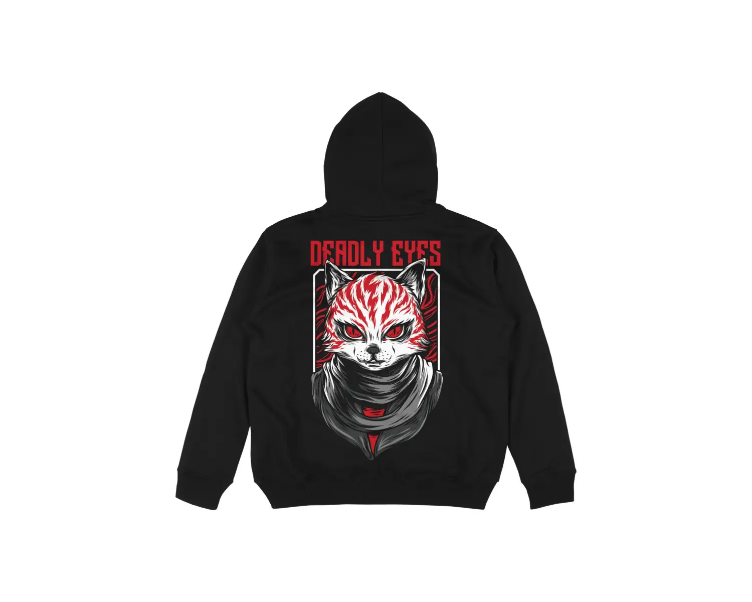 Deadly Eyes Oversize Unisex Kapüşonlu Sweatshirt Hoodie Siyah
