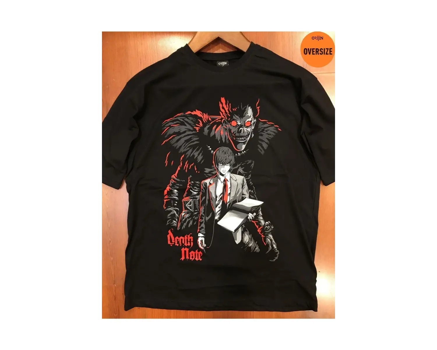 Death Note Ön Arka Baskılı Oversize Siyah