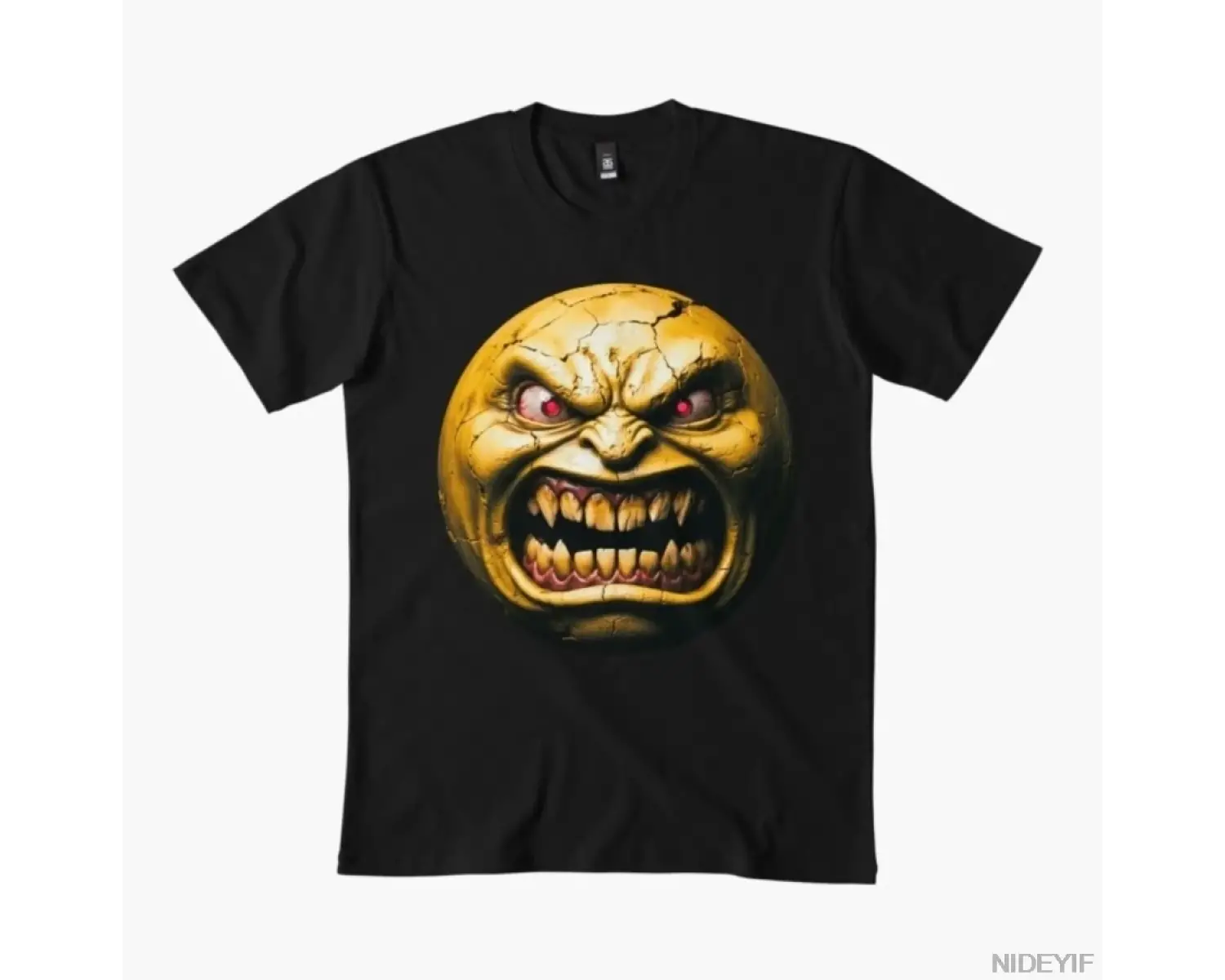 Dee-Real Smiley Angry T-shirt Erkekler Kadınlar Için % 100% Pamuklu Tişörtler Kısa Kollu Üstl