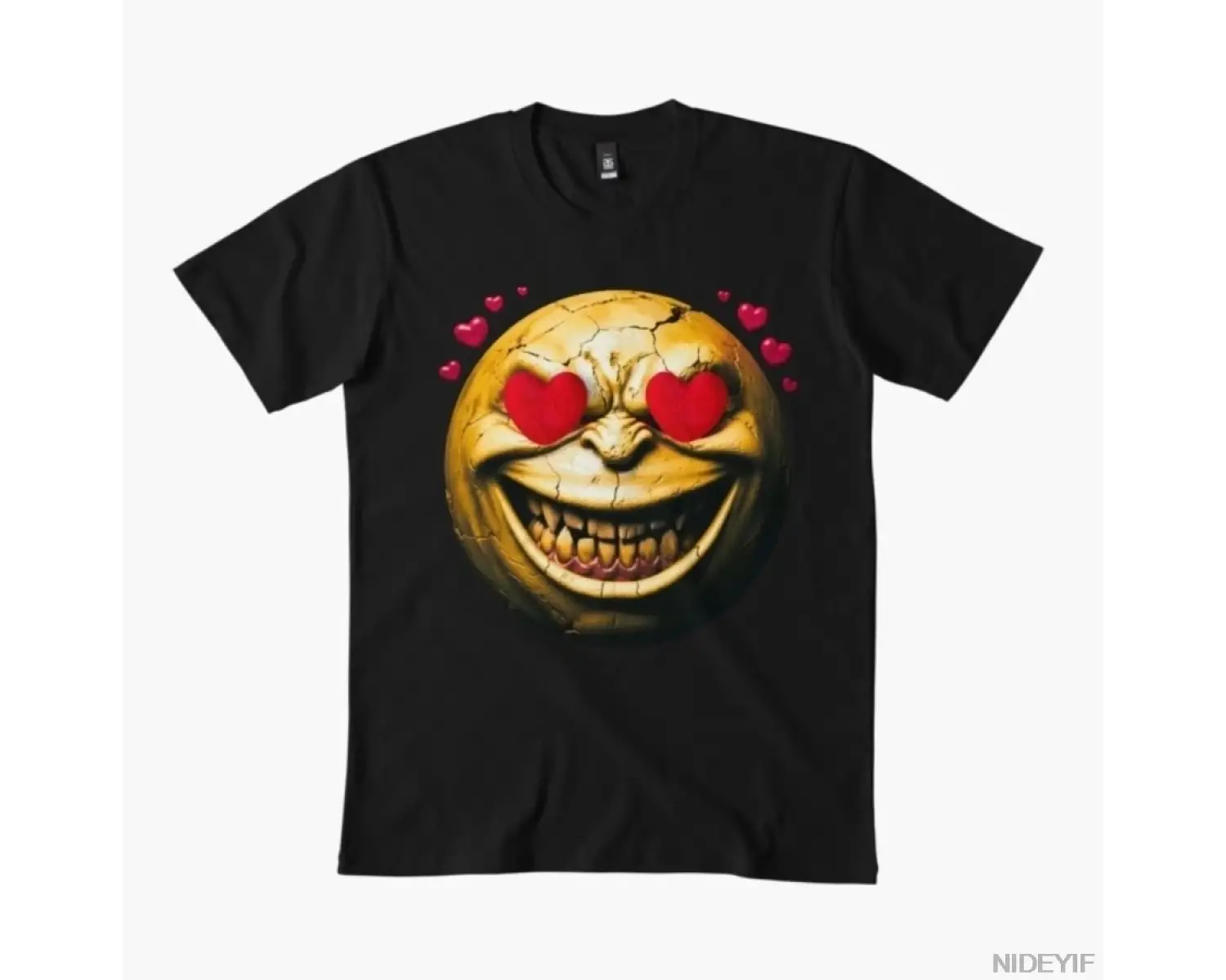 Dee Real Smiley in love T-shirt Erkekler Kadınlar için %100 Pamuklu Tişörtler Kısa Kollu Üstl