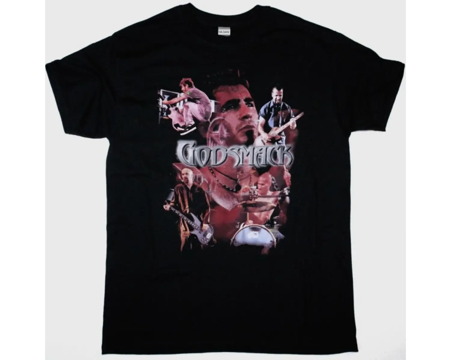 DEEP PURPLE COLLECTION NEW BLACK T-SHIRT ÖN VE ARAKA BASKILI