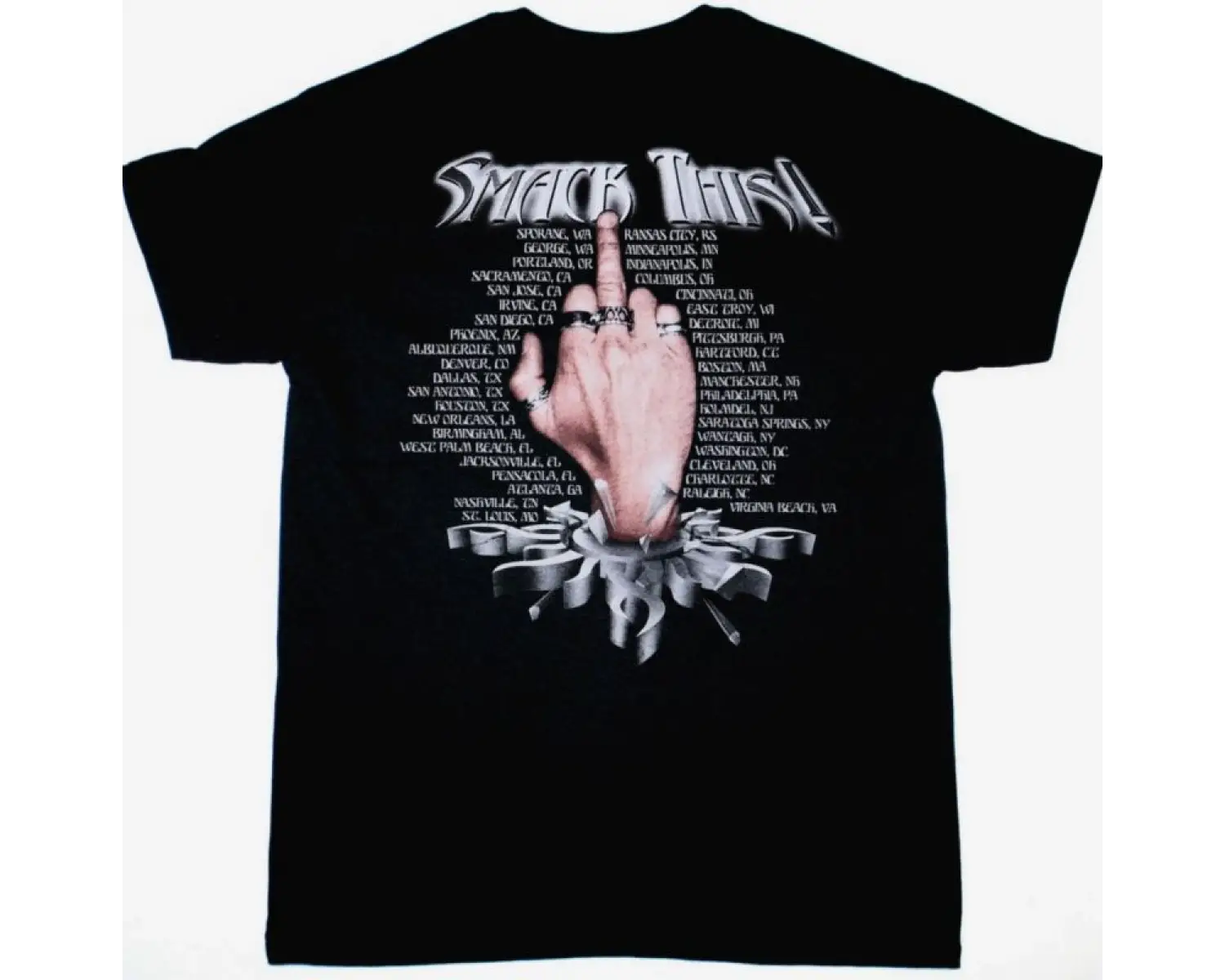 DEEP PURPLE COLLECTION NEW BLACK T-SHIRT ÖN VE ARAKA BASKILI