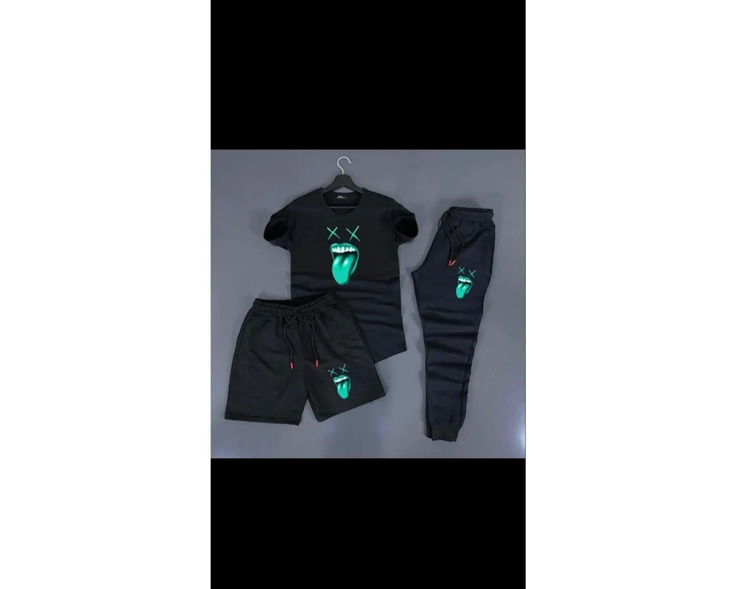 Deep & qaiser ÇILGIN SURAT BASKI UNİSEX 3LÜ KOMBİN ÇILGINSURAT