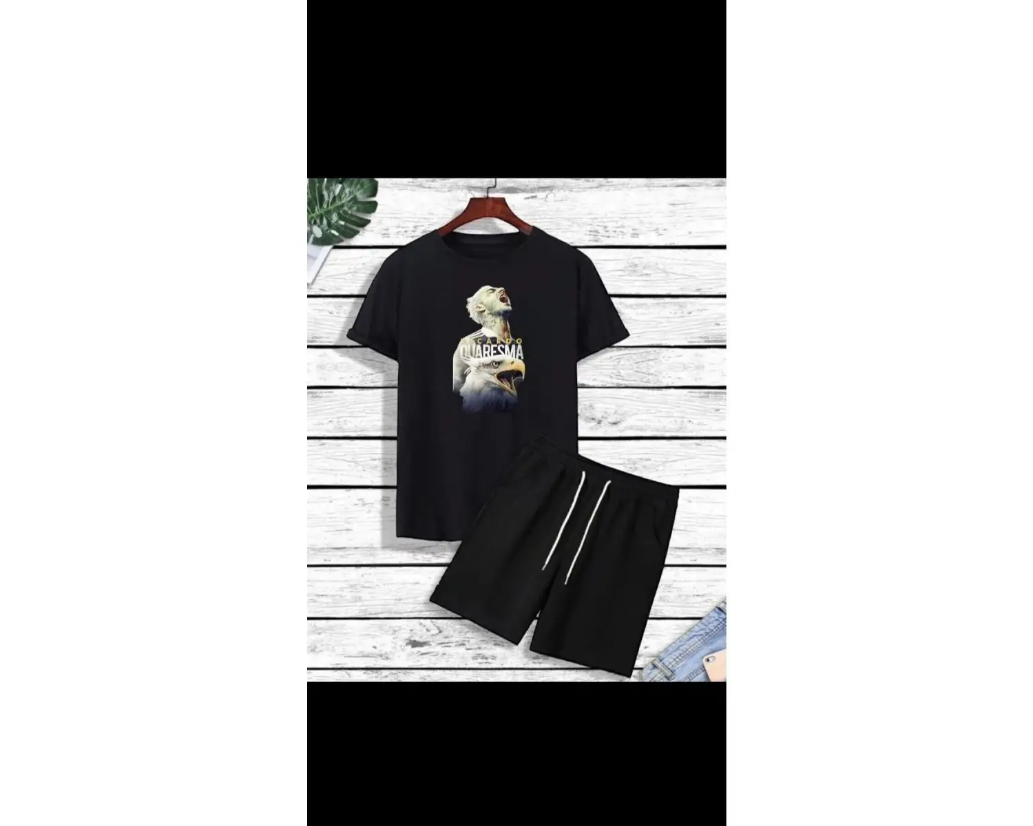 deep & qaiser QUARESMAAA BASKILI SİYAH KOMBİN QQUARESMAA