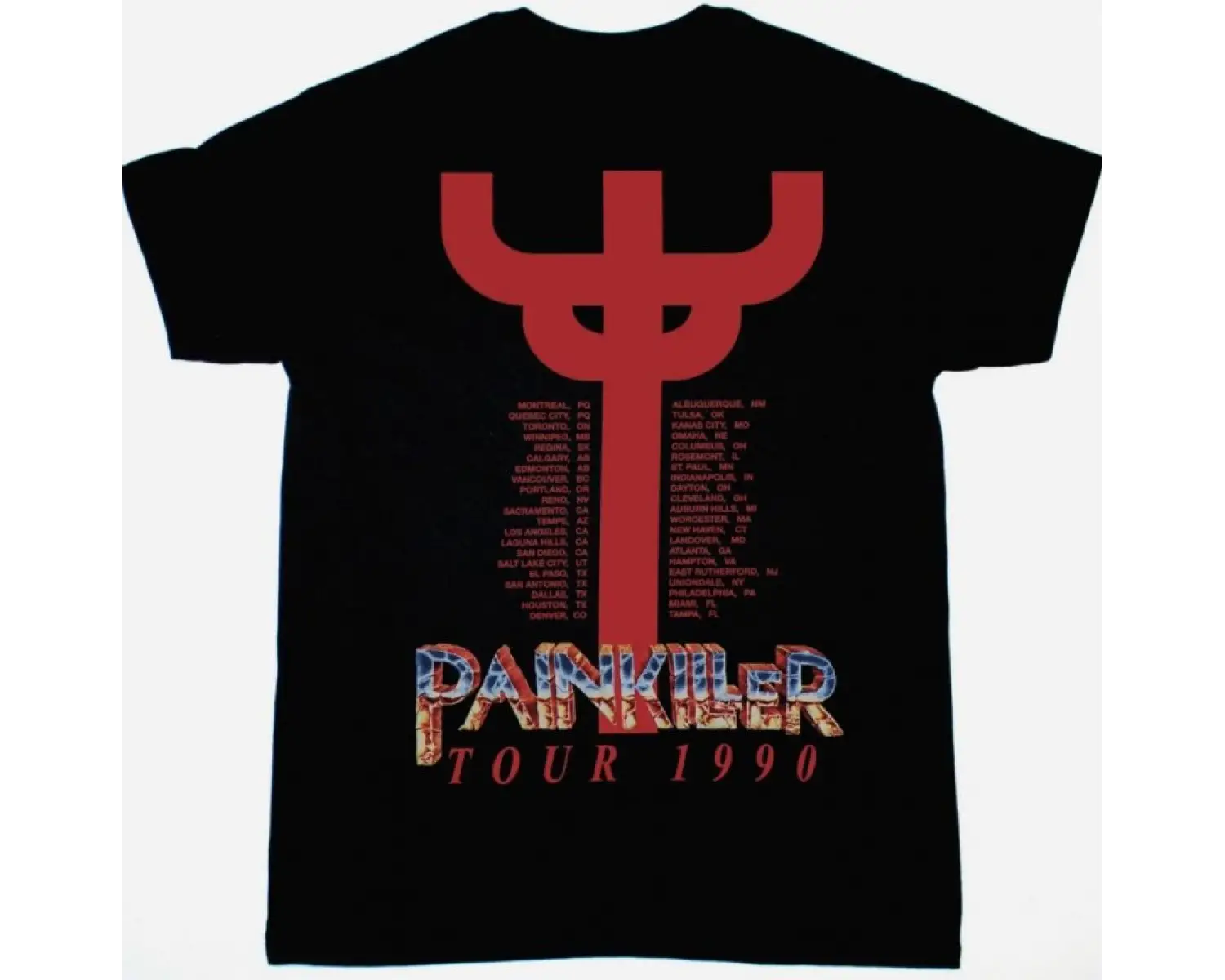 DEF LEPPARD HYSTERIA TOUR 1988 NEW WHITE T SHIRT ÖN VE ARAKA BASKILI