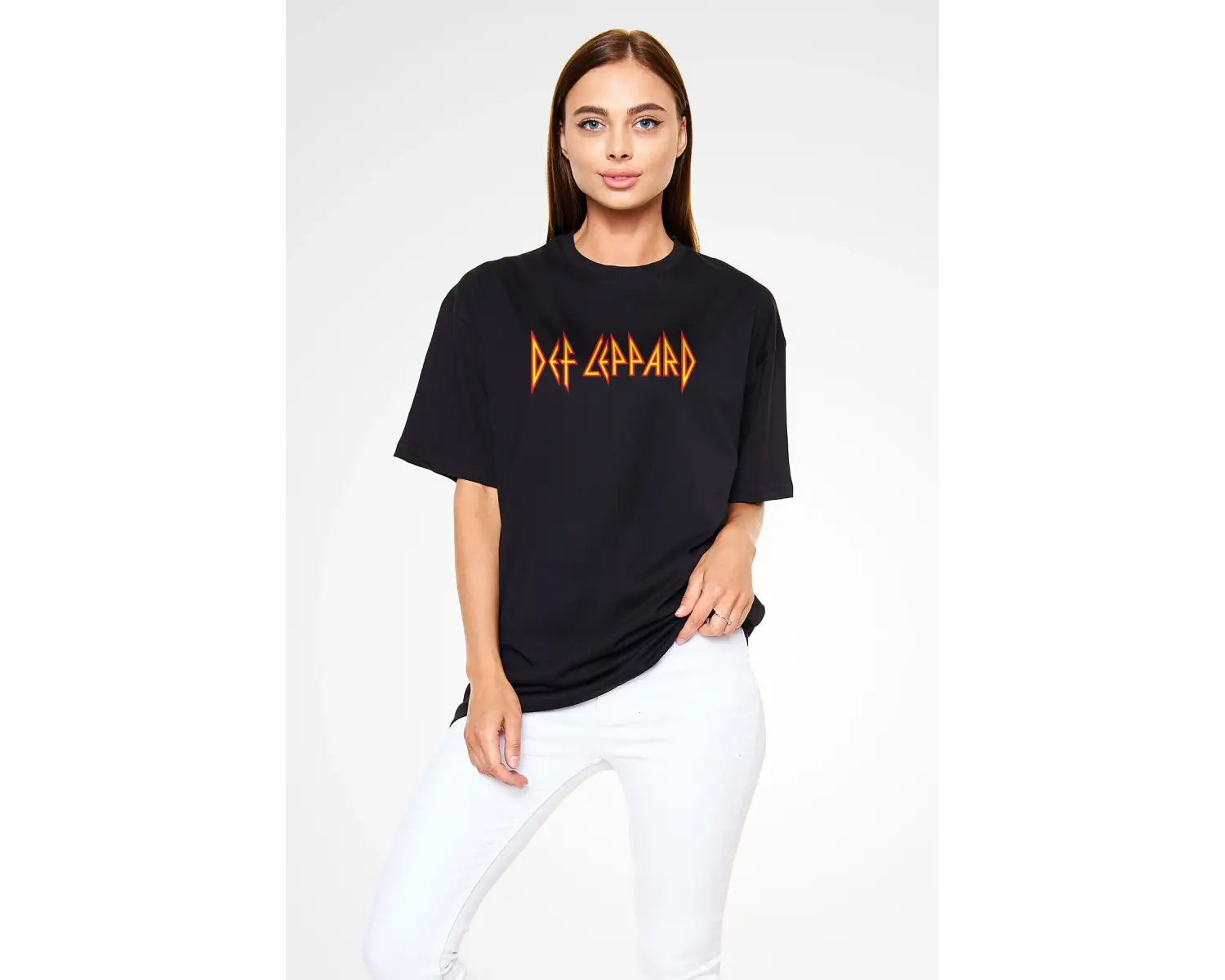 Def Leppard Siyah Unisex Oversize Tişört T-shirt