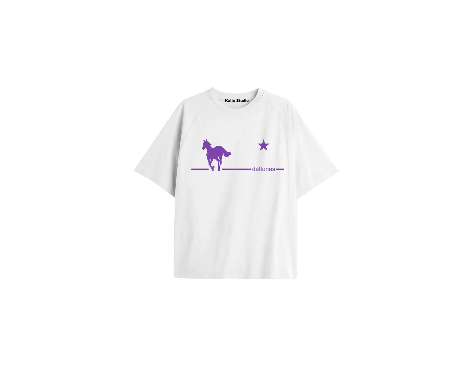 Deftones ünisex oversize t-shirt beyaz