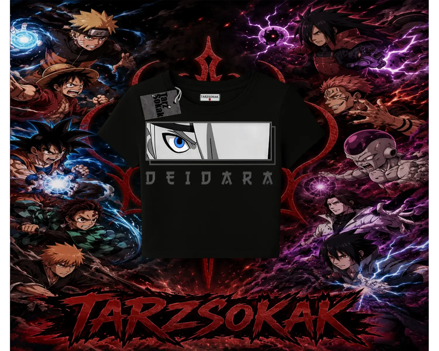 Deidara Naruto Anime Karakteri Kadın Baby Tee Beyaz