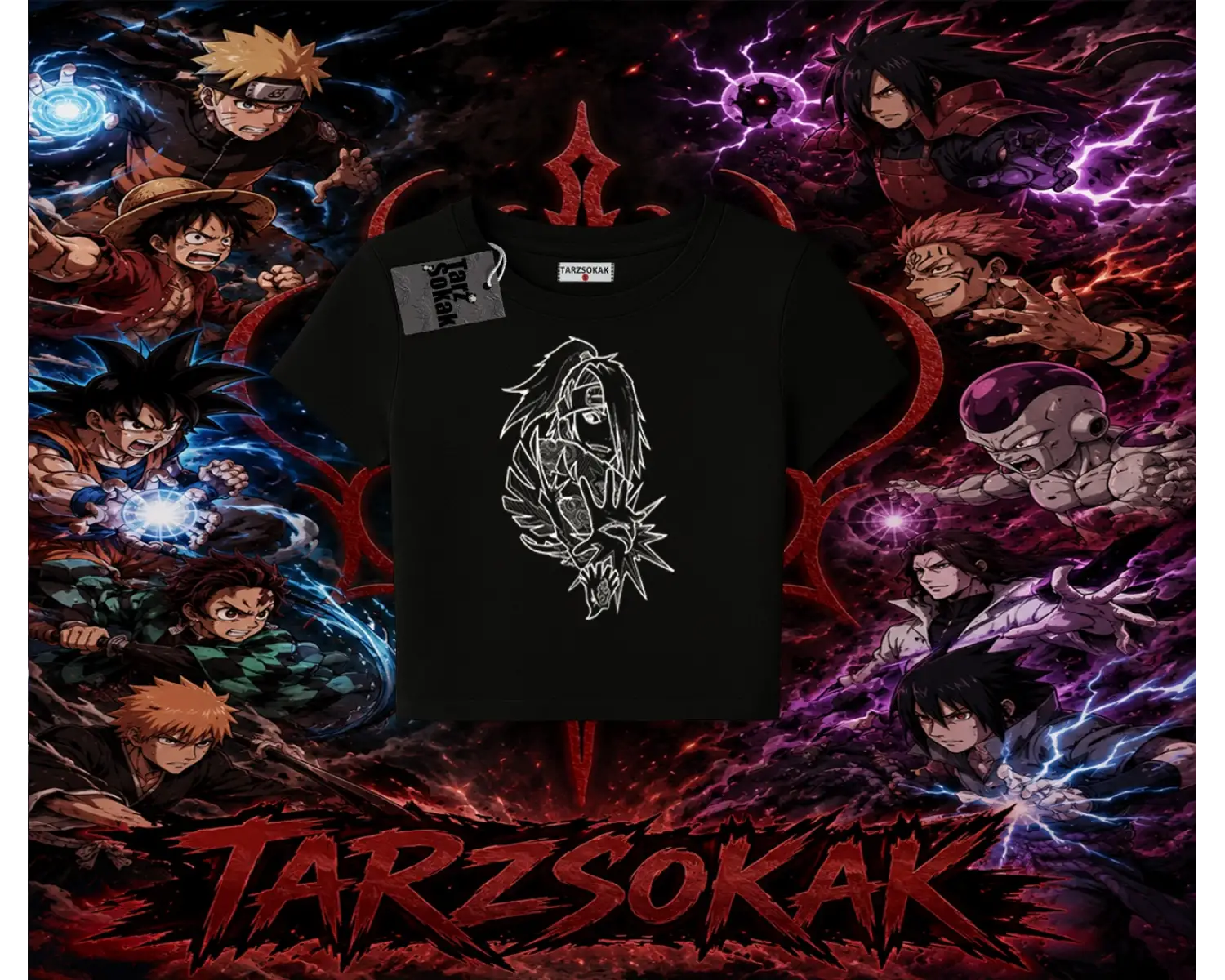 Deidara Naruto Anime Karakteri Kadın Baby Tee Beyaz