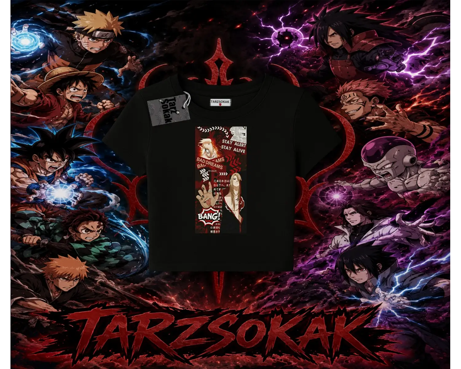 Deidara Naruto Anime Karakteri Kadın Baby Tee Beyaz