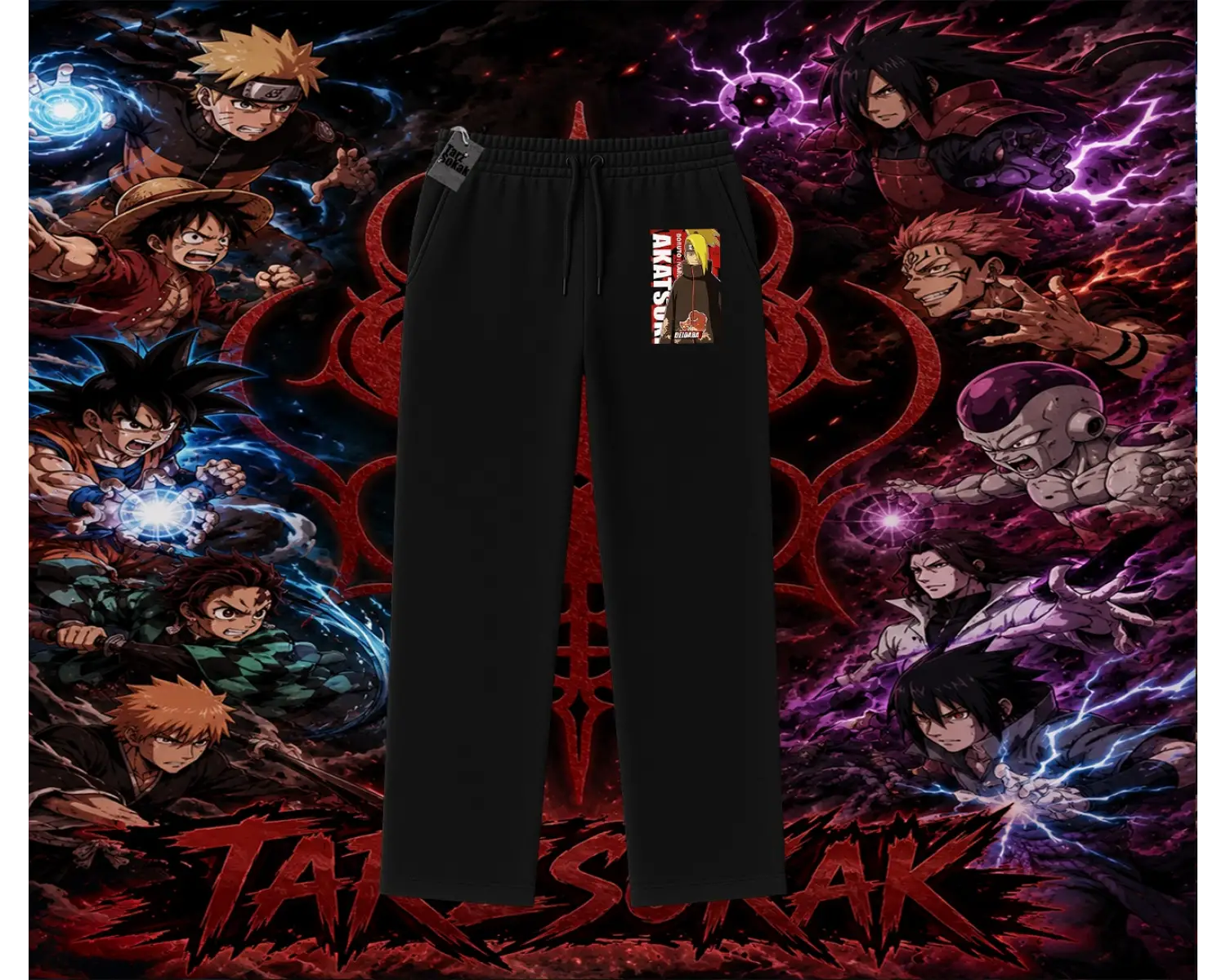 Deidara Naruto Anime Karakteri Unisex Baggy Eşofman Altı Beyaz