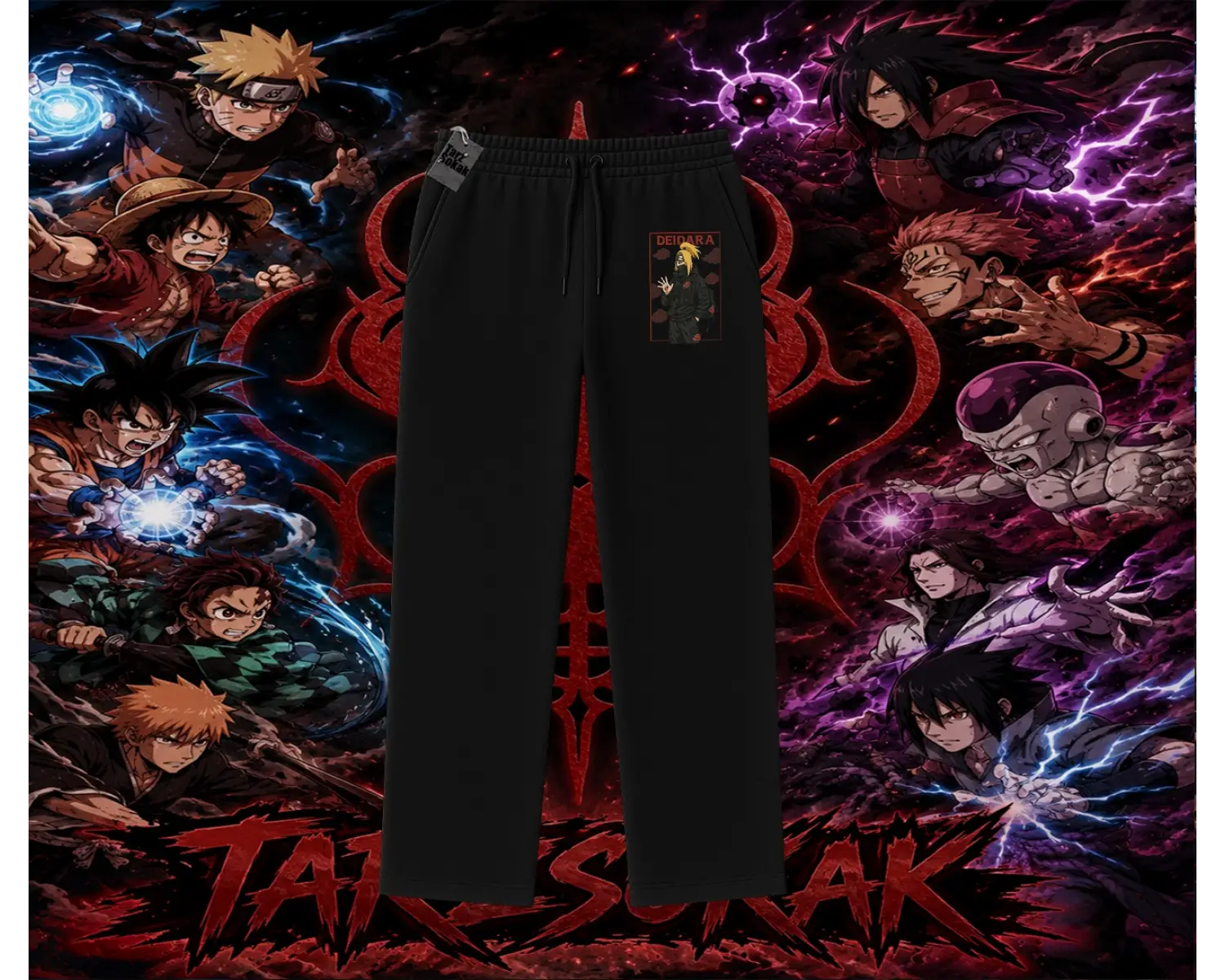 Deidara Naruto Anime Karakteri Unisex Baggy Eşofman Altı Beyaz