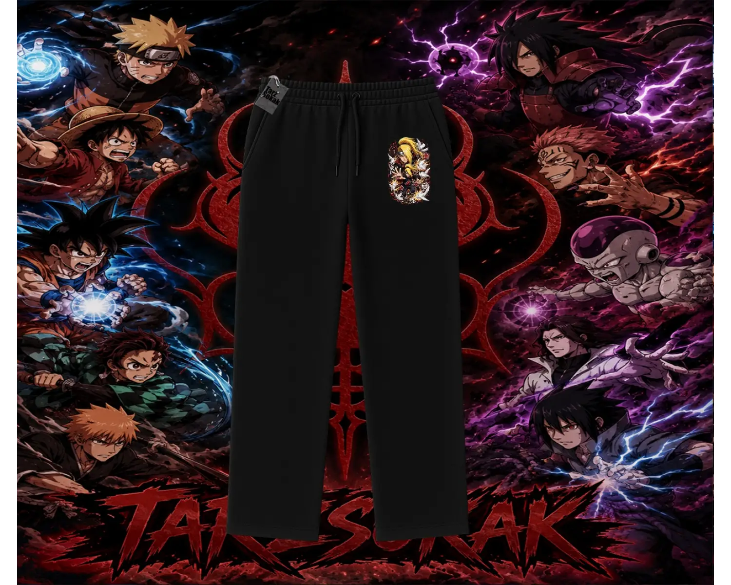 Deidara Naruto Anime Karakteri Unisex Baggy Eşofman Altı Beyaz