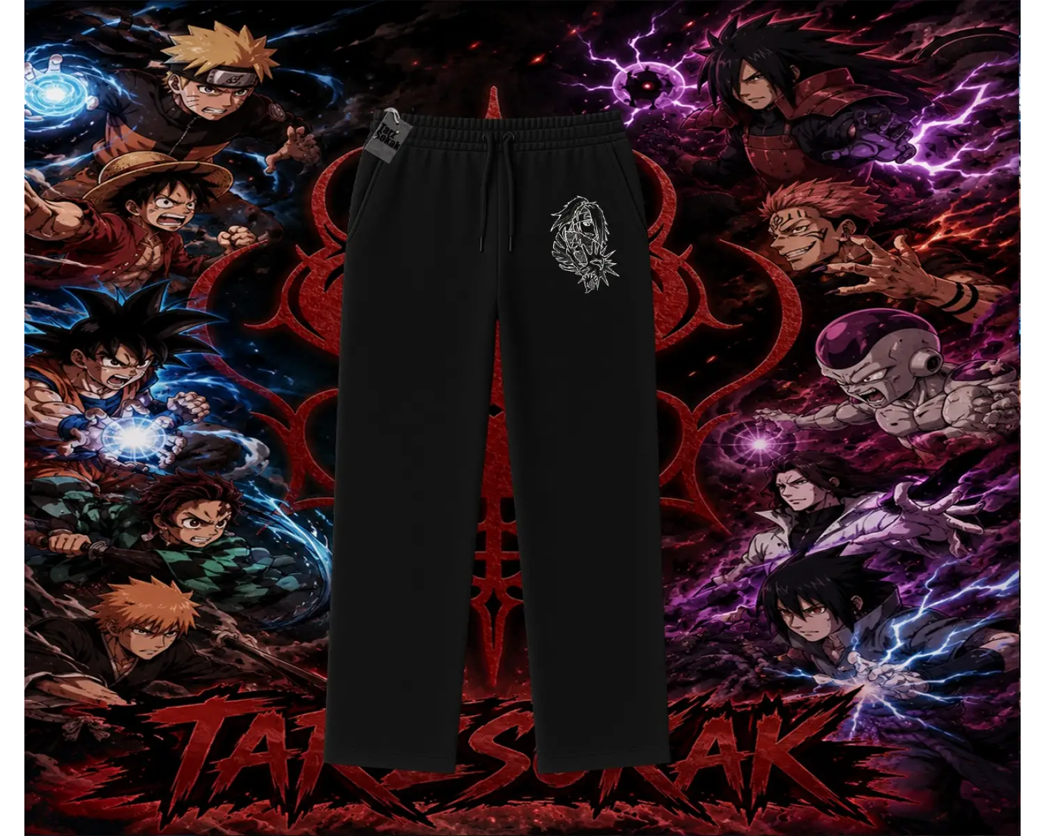 Deidara Naruto Anime Karakteri Unisex Baggy Eşofman Altı Beyaz