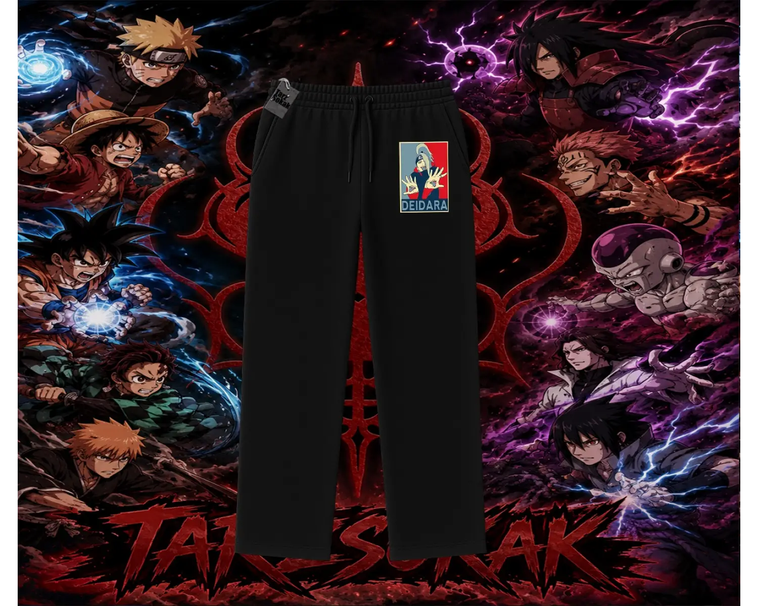 Deidara Naruto Anime Karakteri Unisex Baggy Eşofman Altı Beyaz