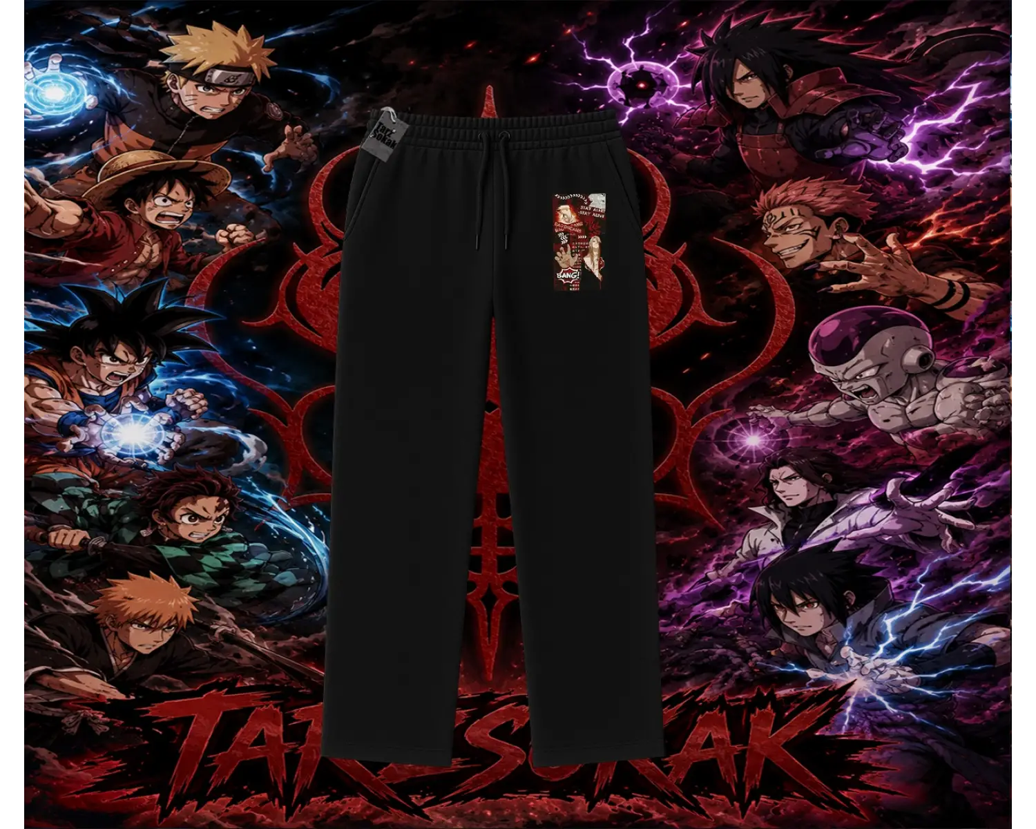 Deidara Naruto Anime Karakteri Unisex Baggy Eşofman Altı Beyaz