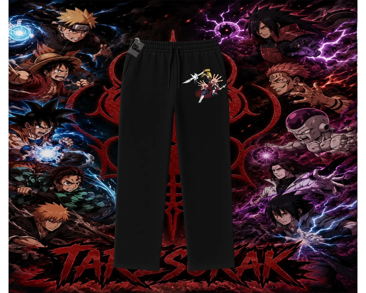 Deidara Naruto Anime Karakteri Unisex Baggy Eşofman Altı Beyaz