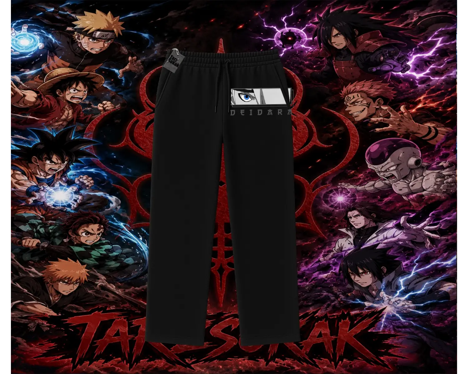 Deidara Naruto Anime Karakteri Unisex Baggy Eşofman Altı Beyaz
