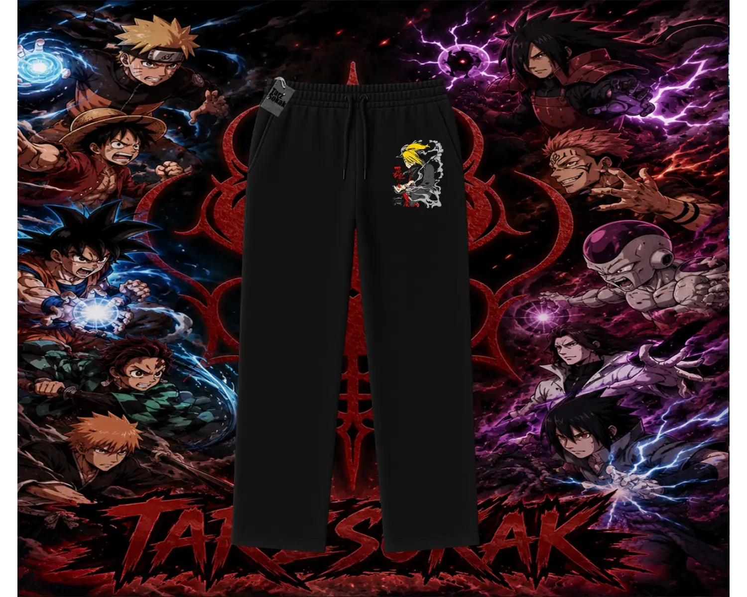 Deidara Naruto Anime Karakteri Unisex Baggy Eşofman Altı Beyaz