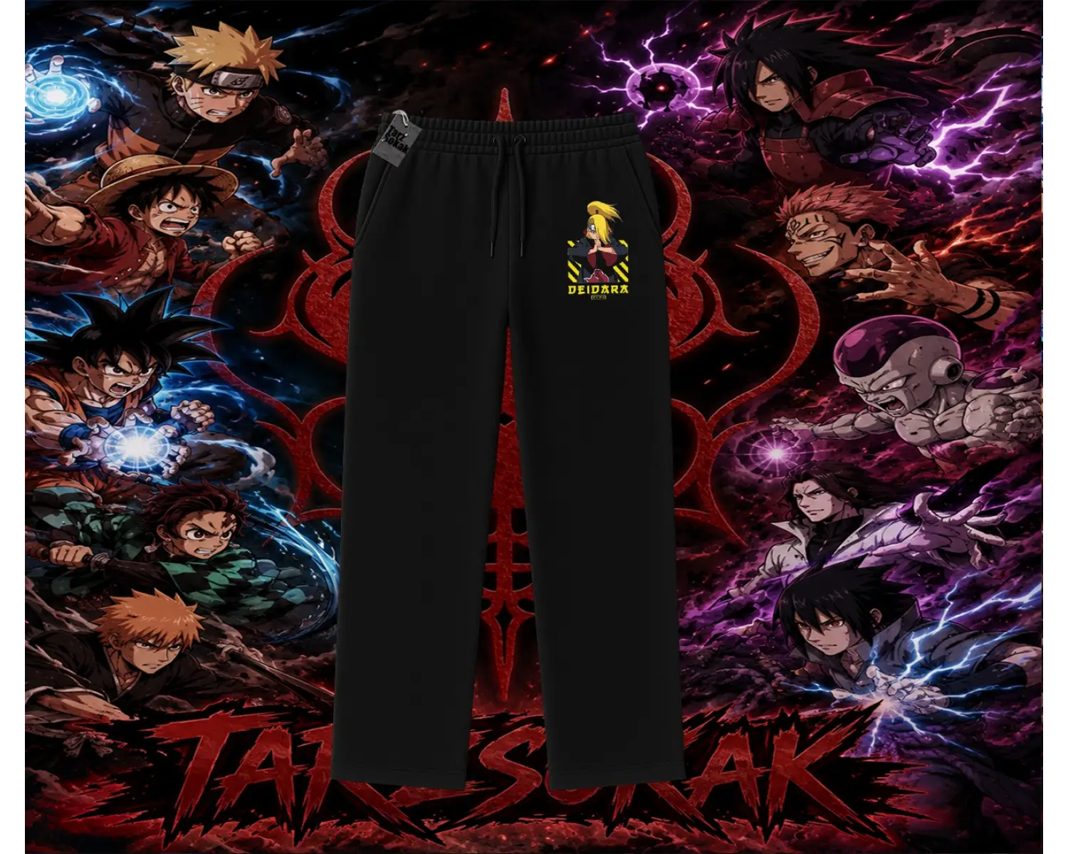 Deidara Naruto Anime Karakteri Unisex Baggy Eşofman Altı Beyaz