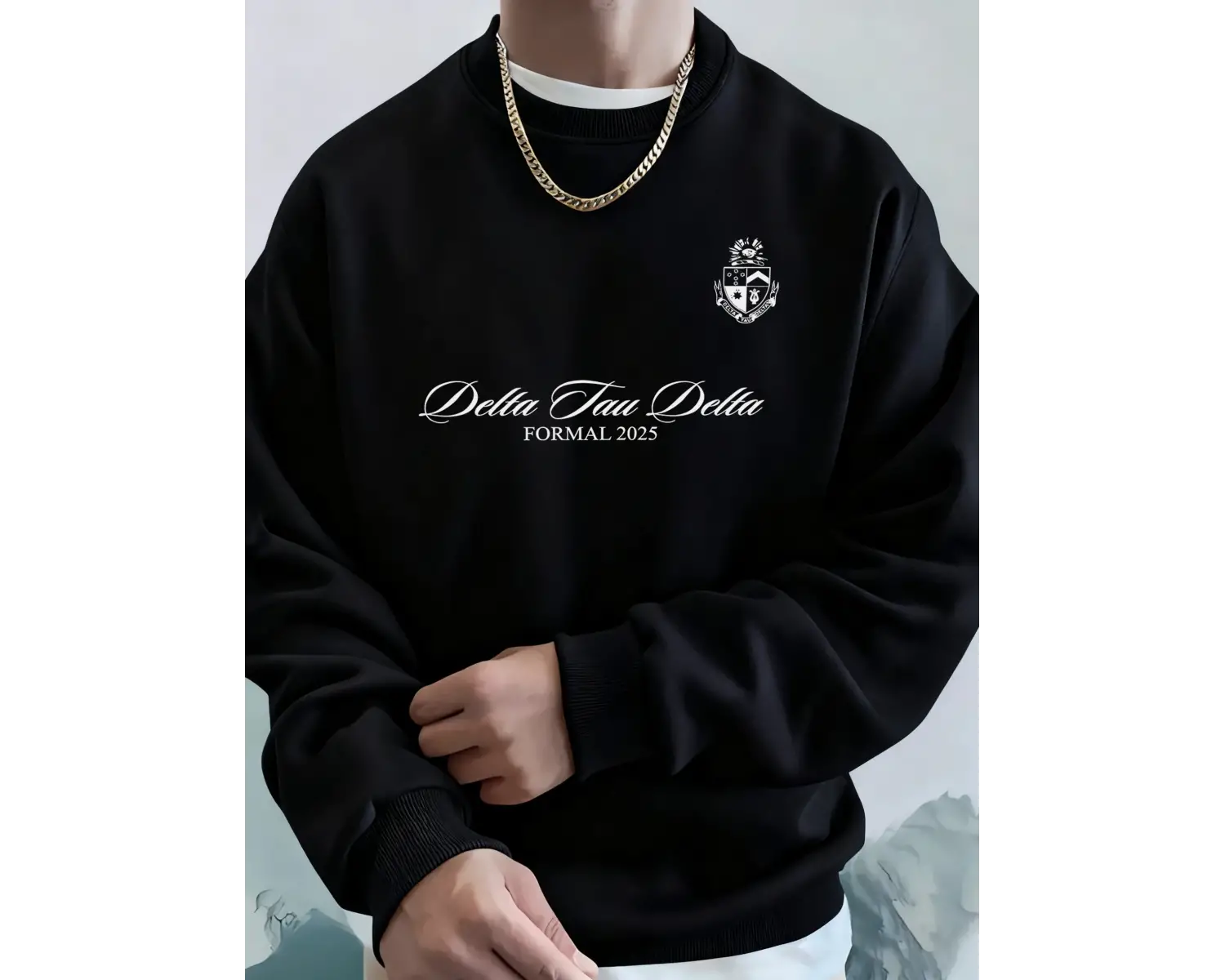 Delta Tau Delta Resmi 2025 Baskılı Spor Sonbahar Tişörtü Erkek Gevşek Günlük Kapüşonlu Üst Te