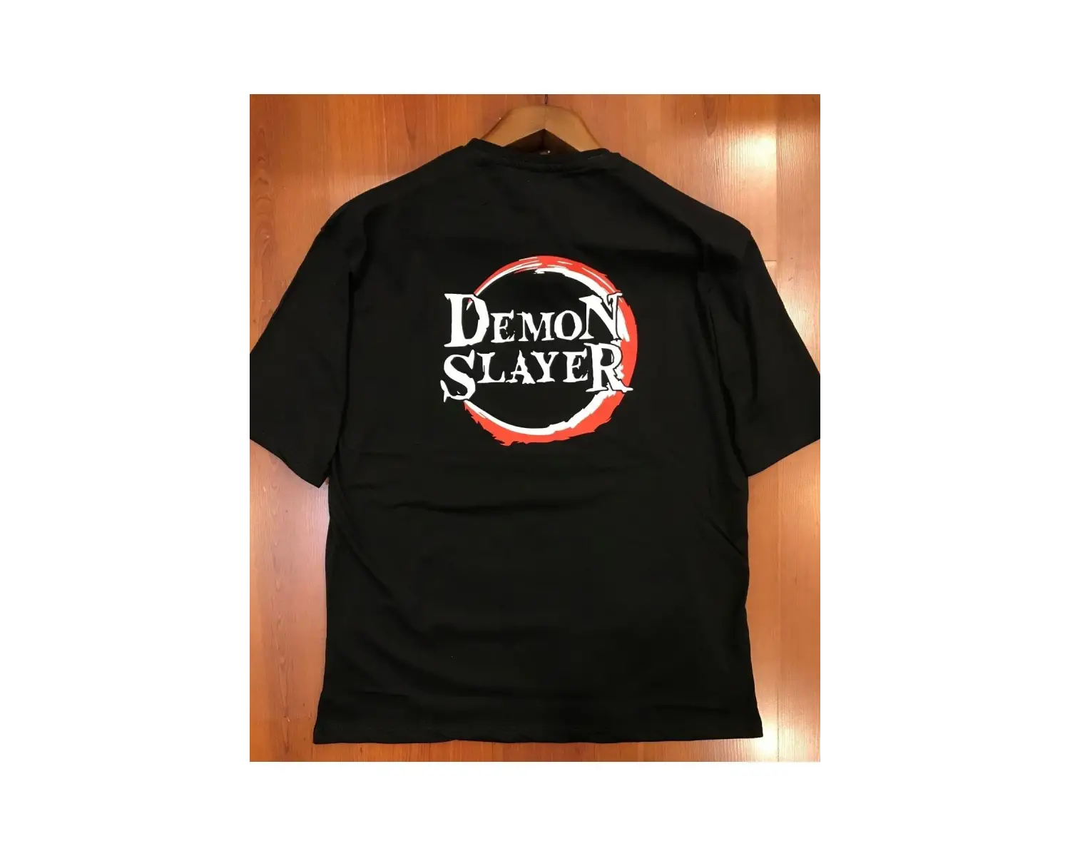 Demon Slayer Tanjiro Kamado Ön Arka Baskılı Oversize Siyah