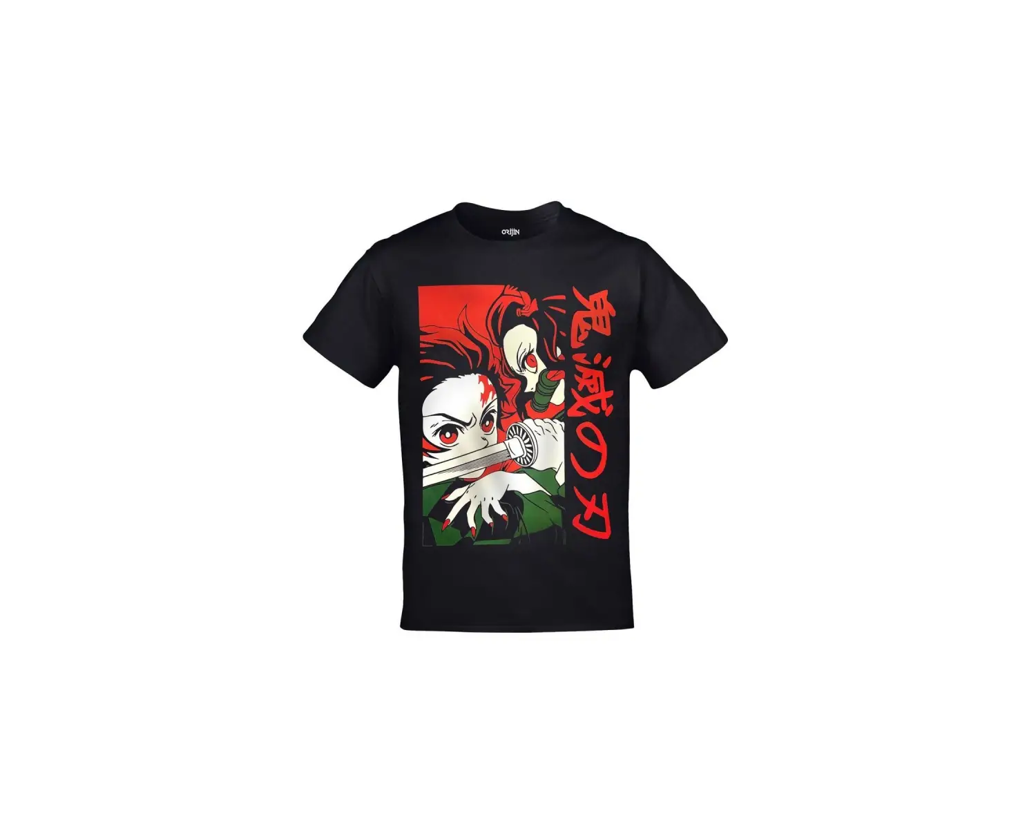 Demon Slayer Tanjiro Nezuko Kamado Ön Arka Baskılı Unisex Siyah