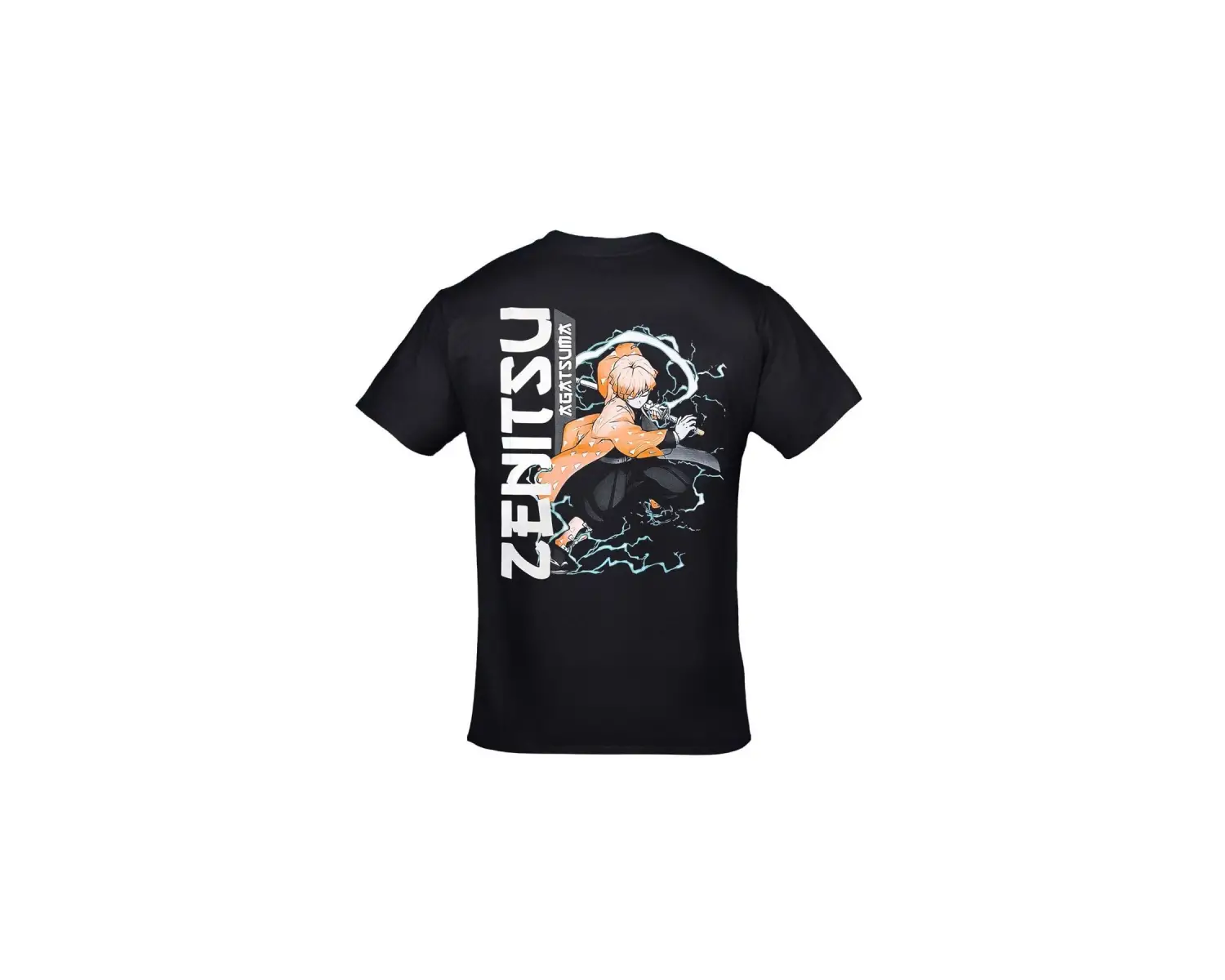 Demon Slayer Zenitsu Agatsuma Ön Arka Baskılı Unisex Siyah