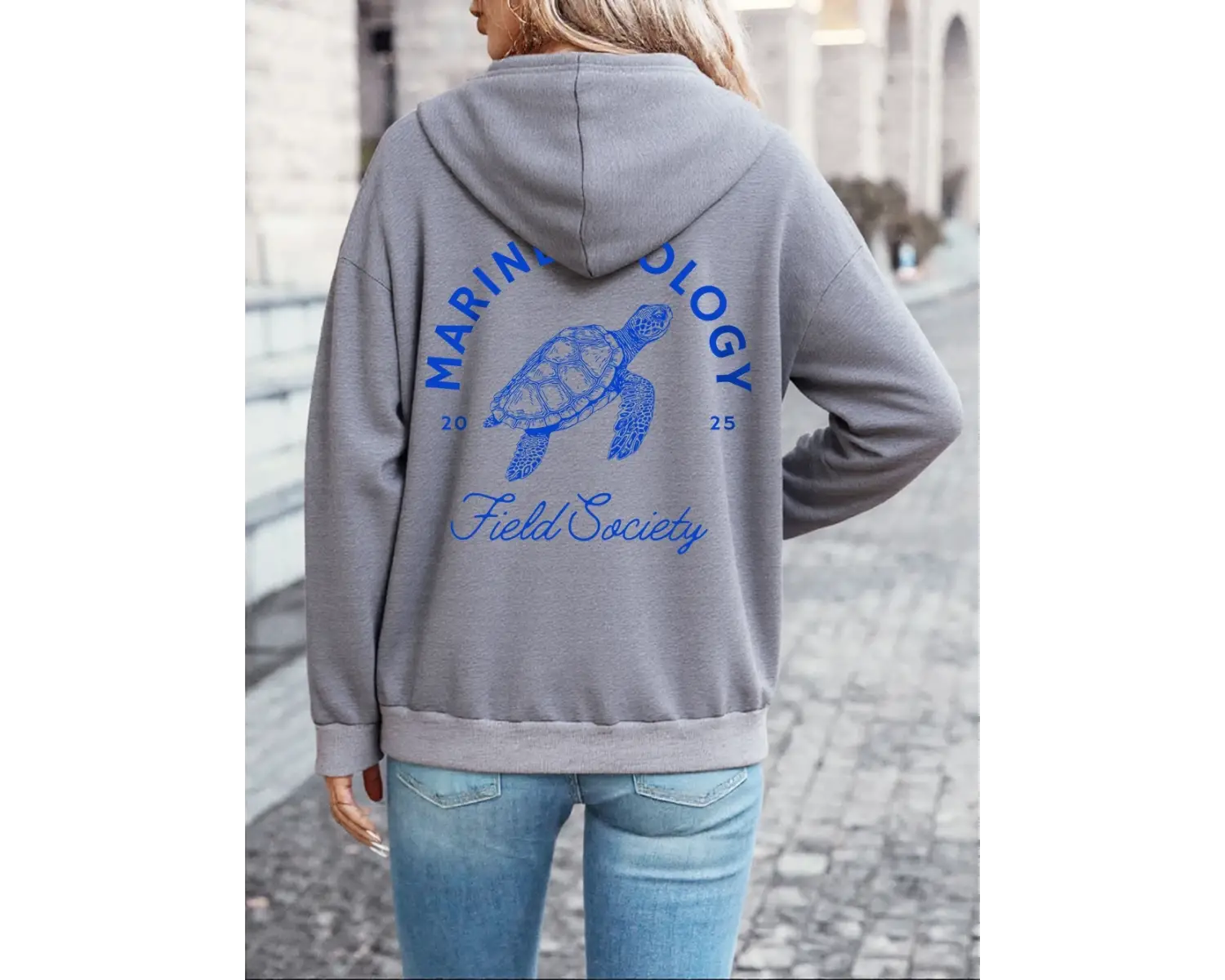 Deniz Biyolojisi Kaplumbağa Baskılı Kapüşonlu Üstler Kadın Kışlık Polar Sıcak Kazaklar Günlük