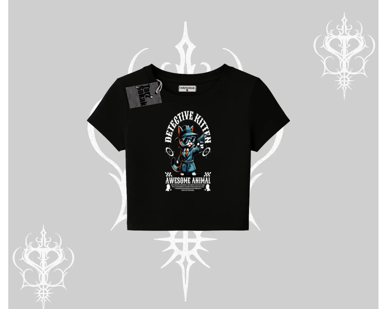 Detective Kitten Kedi Baskılı Babby Tee Tshirt