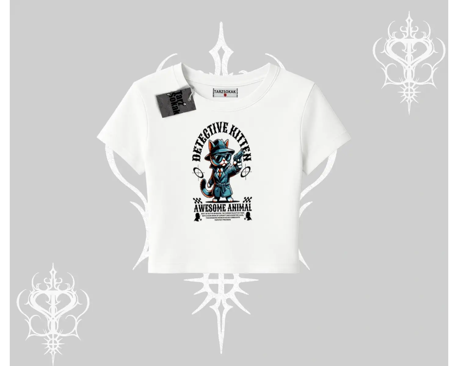 Detective Kitten Kedi Baskılı Babby Tee Tshirt