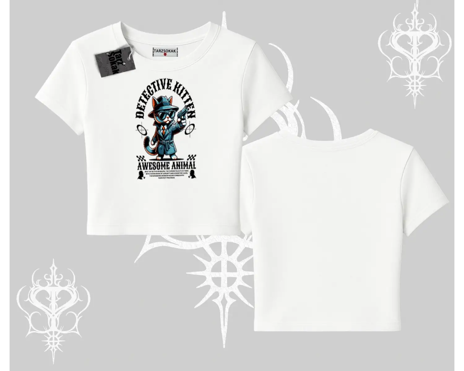 Detective Kitten Kedi Baskılı Babby Tee Tshirt