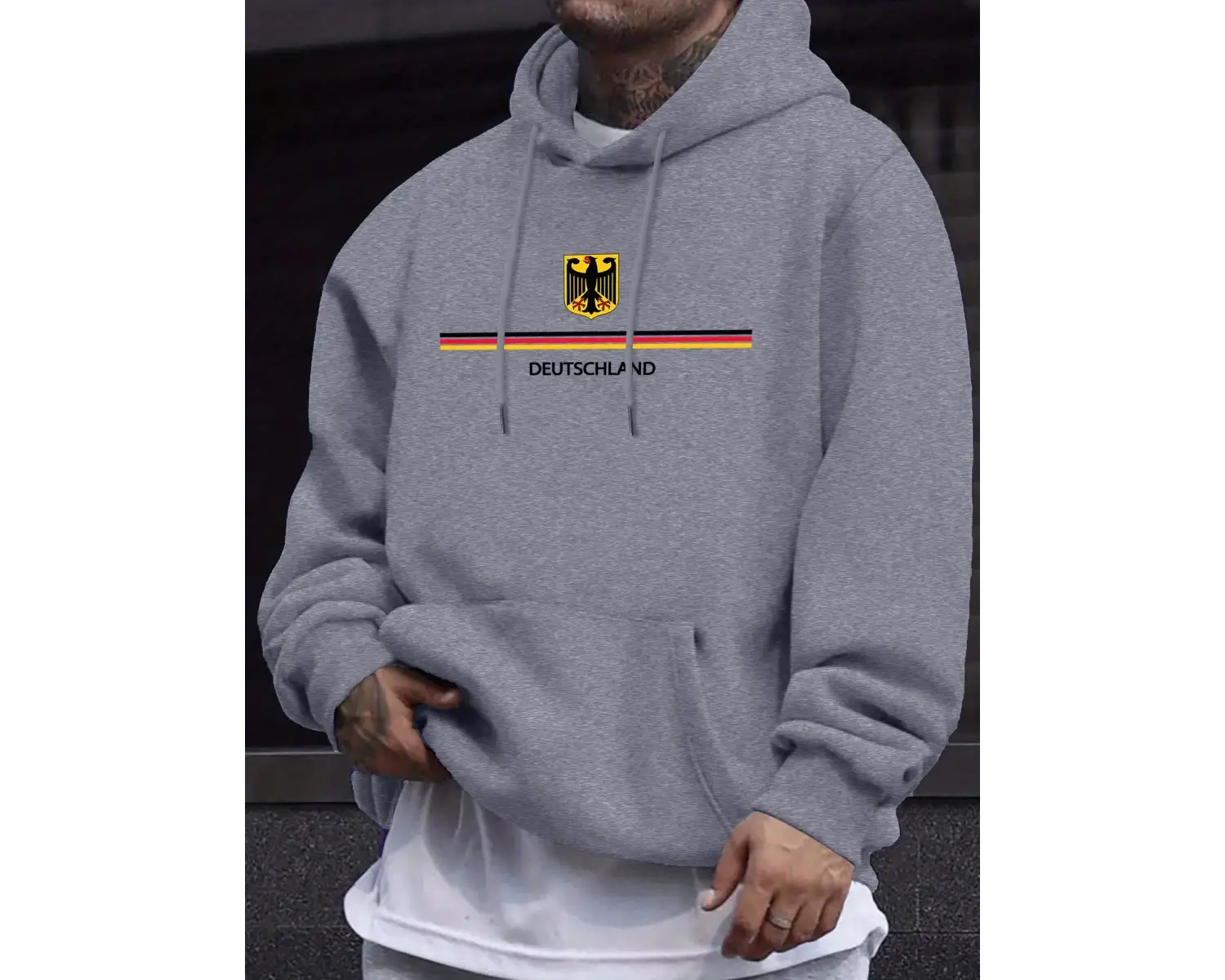 Deutschland Mektup Yaratıcı Baskı Unisex Spor Giysileri Sıcak Polar Kazak Sonbahar Spor Giysi