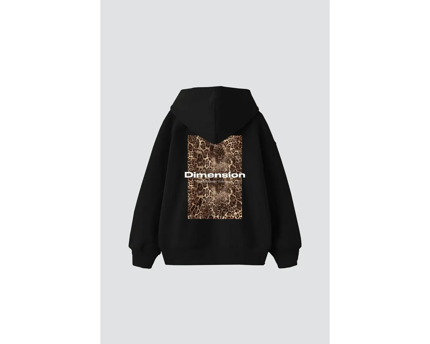 Dimension Leopar Baskılı Oversize Unisex Premium Beyaz