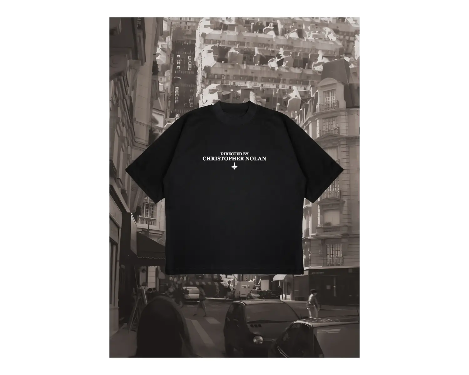 Directed By Christopher Nolan Baskılı Oversize Unisex Pamuklu Nefes Alan Kalın Kum