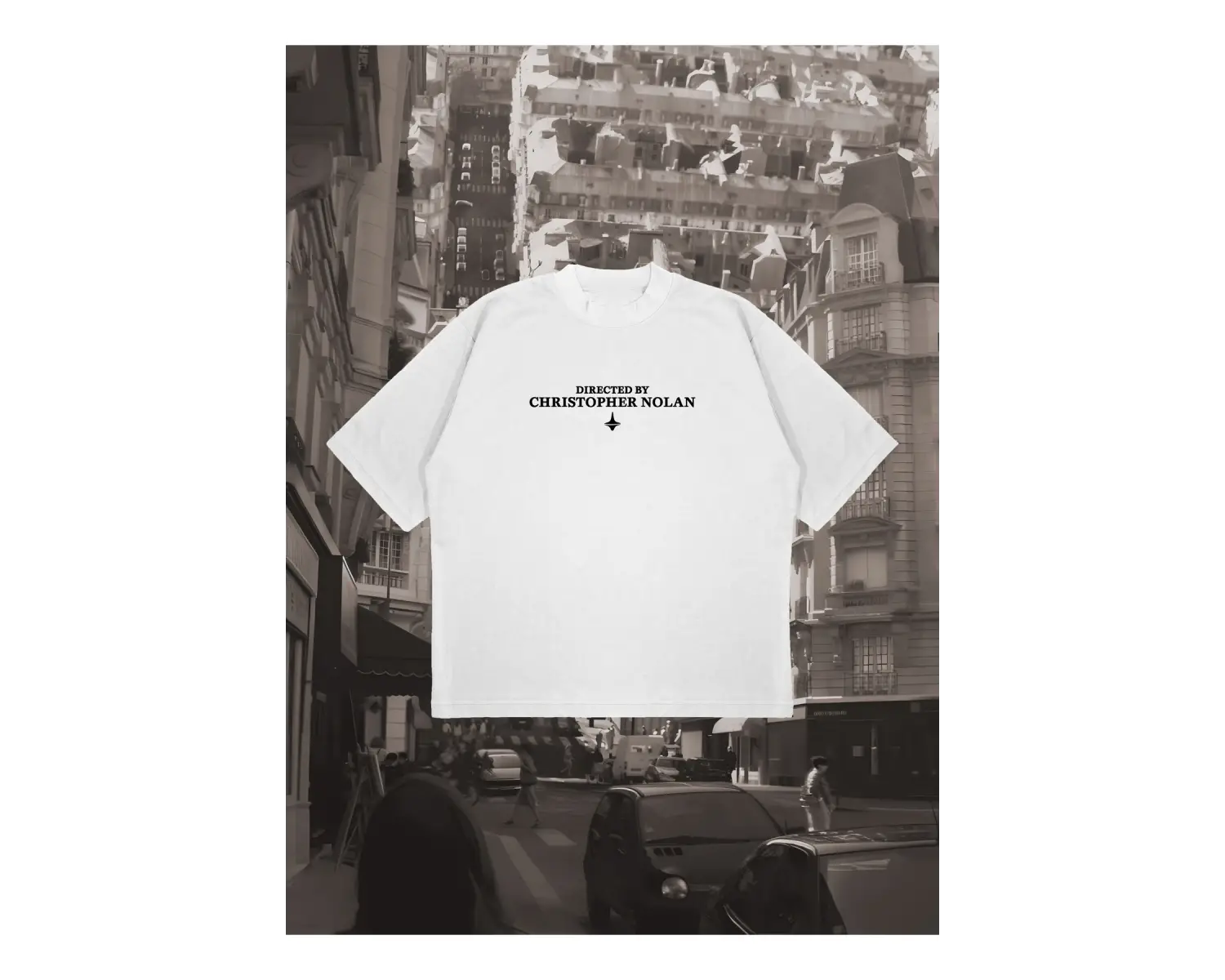 Directed By Christopher Nolan Baskılı Oversize Unisex Pamuklu Nefes Alan Kalın Kum