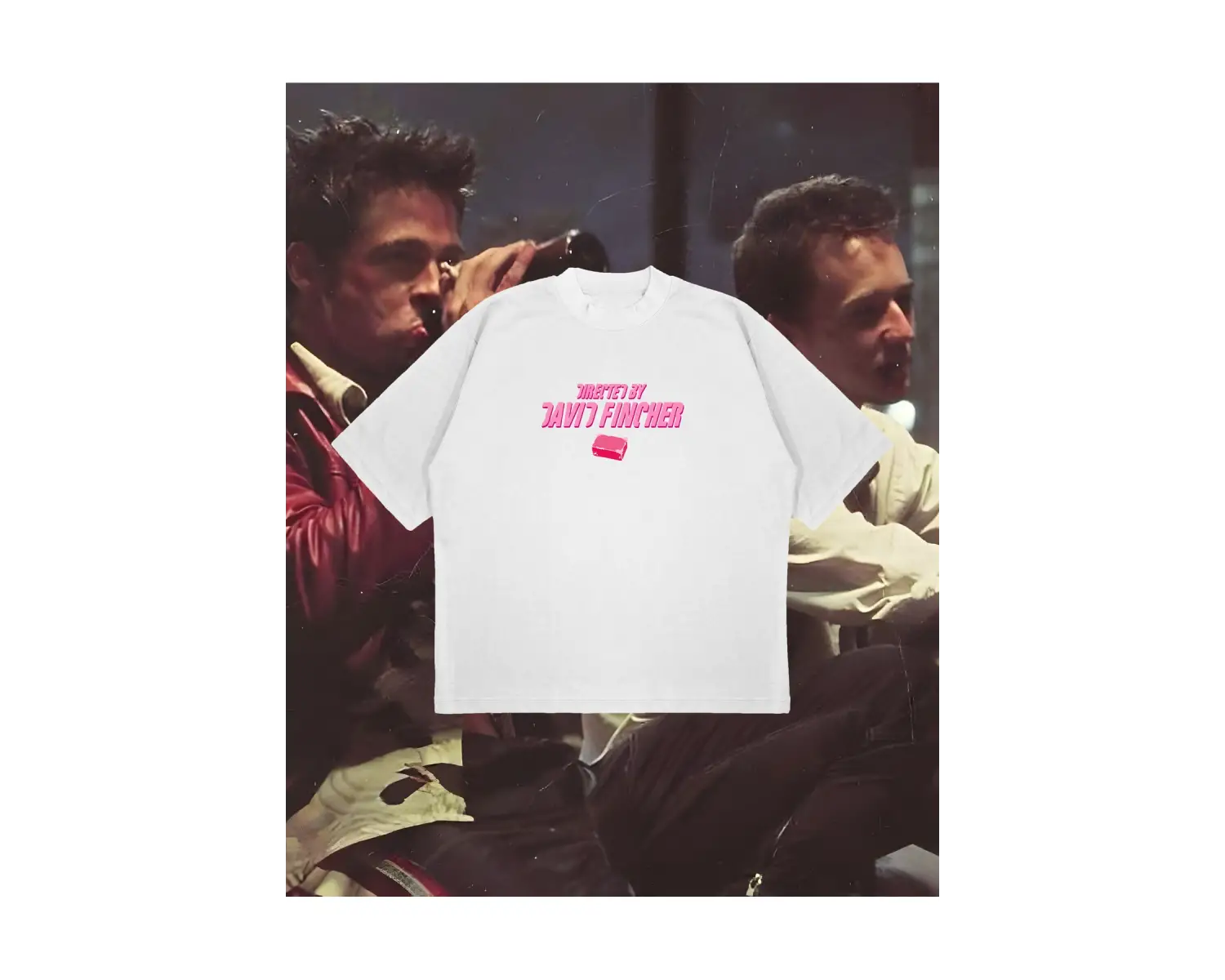 Directed By David Fincher Baskılı Oversize Unisex Pamuklu Nefes Alan Kalın Kumaşlı