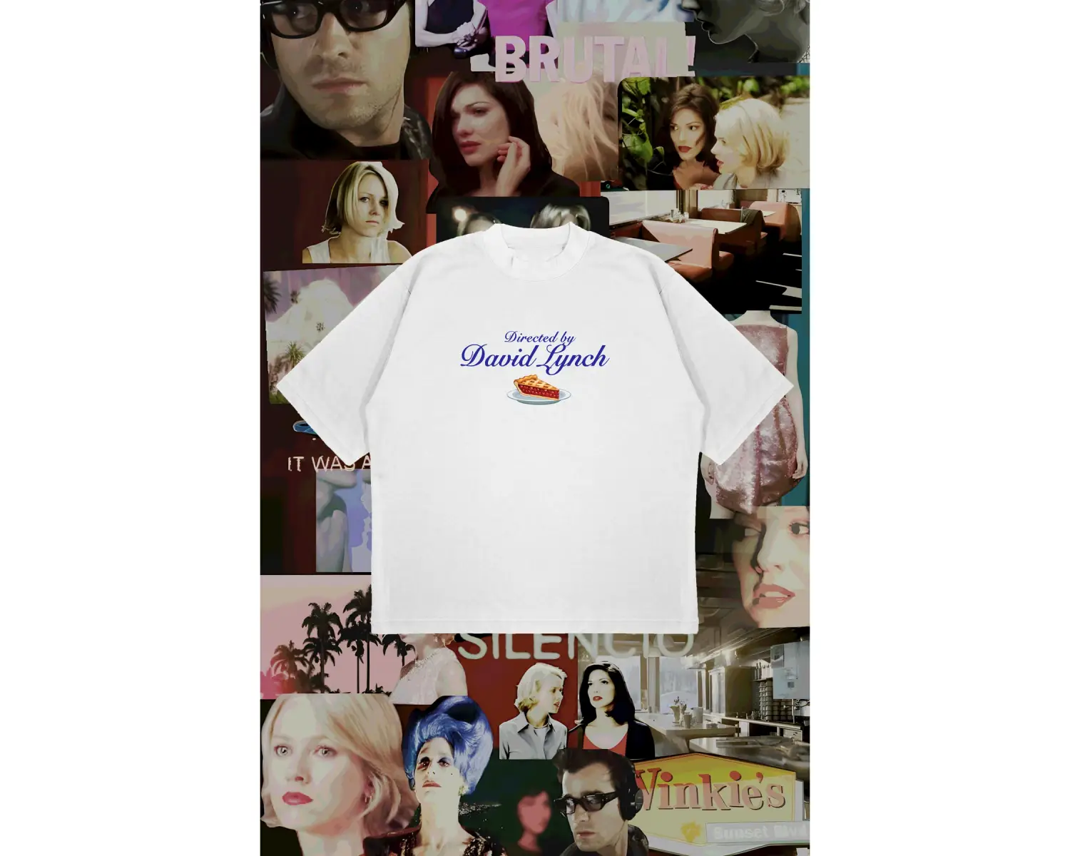 Directed By David Lynch Baskılı Oversize Unisex Pamuklu Nefes Alan Kalın Kumaşlı