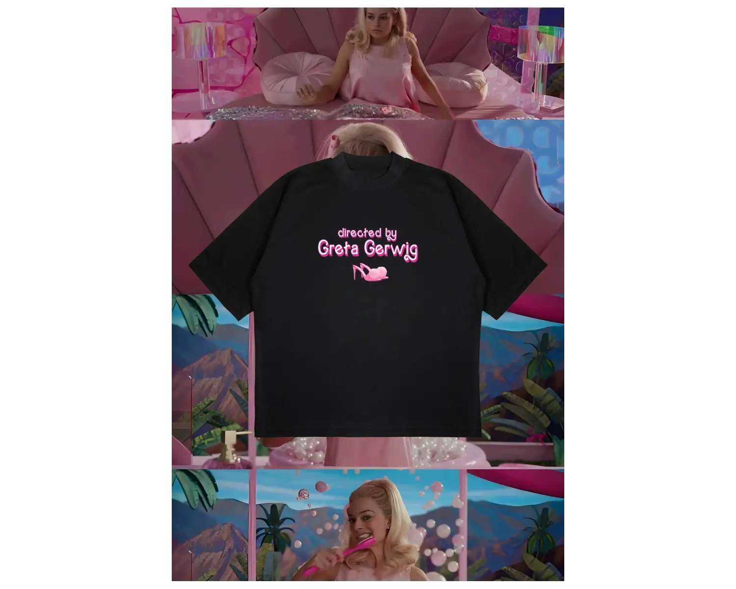 Directed By Greta Gerwig Baskılı Oversize Unisex Pamuklu Nefes Alan Kalın Kumaşlı