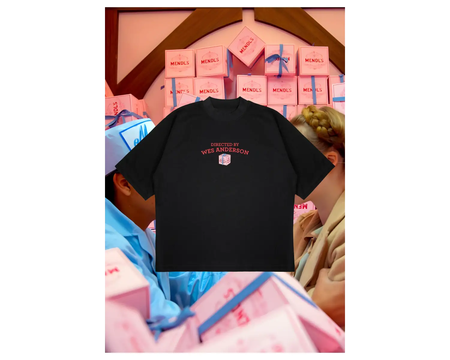 Directed By Wes Anderson Baskılı Oversize Unisex Pamuklu Nefes Alan Kalın Kumaşlı