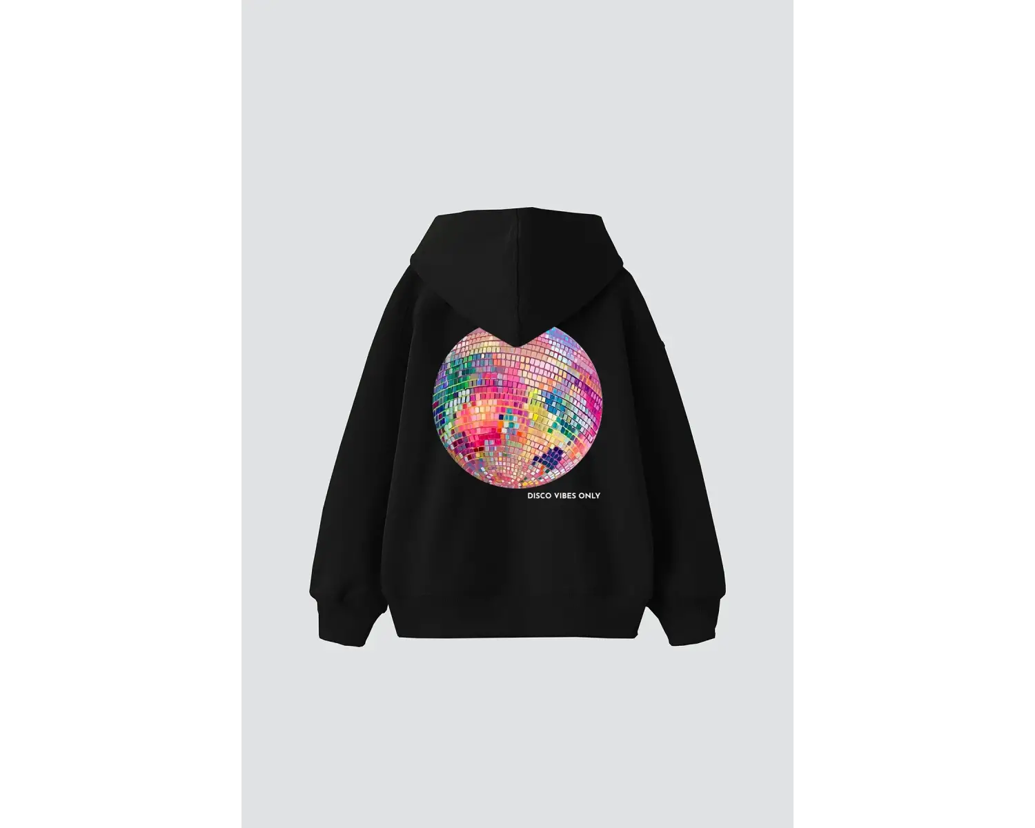 Disco Vibes Only Baskılı Oversize Unisex Beyaz