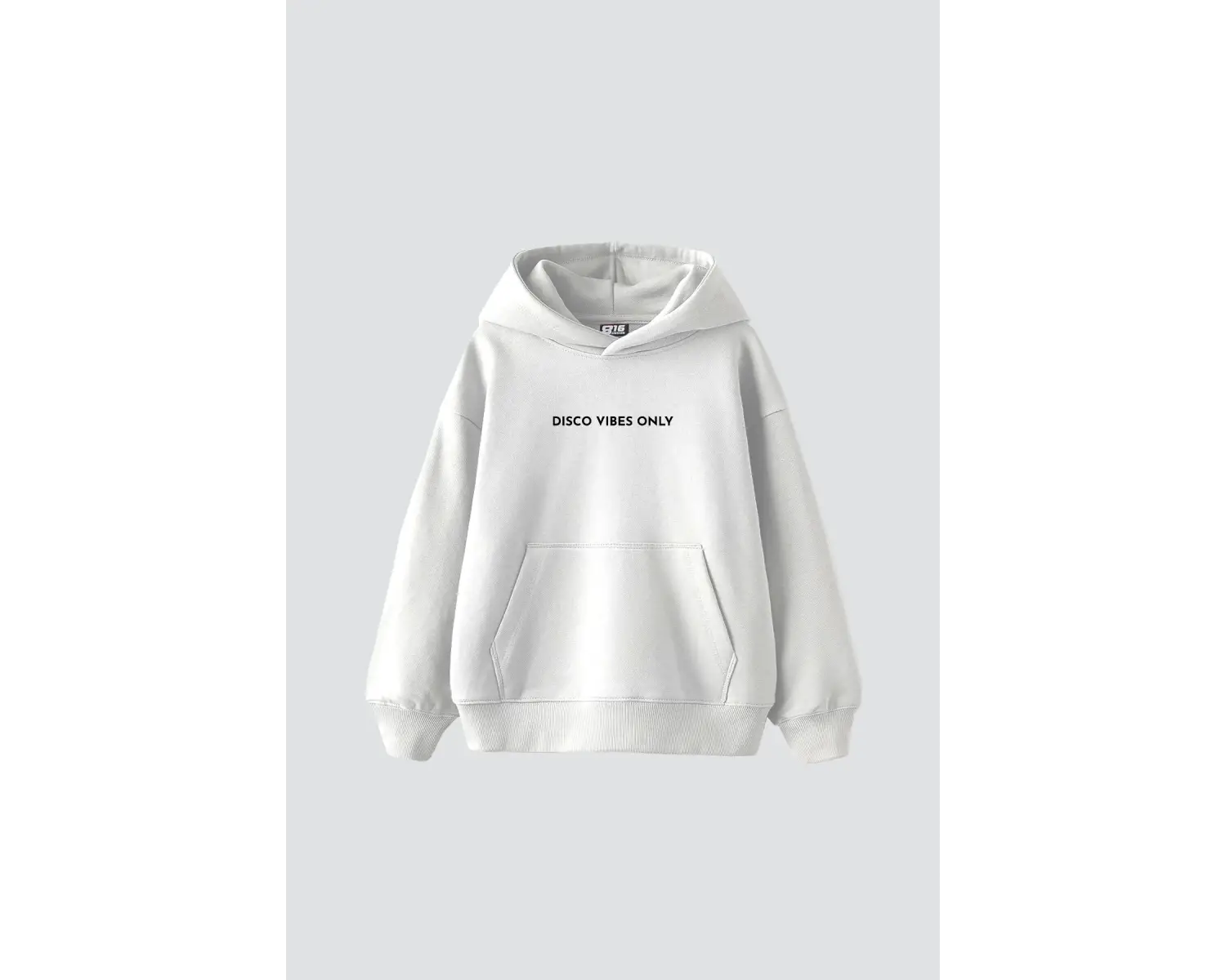 Disco Vibes Only Baskılı Oversize Unisex Beyaz