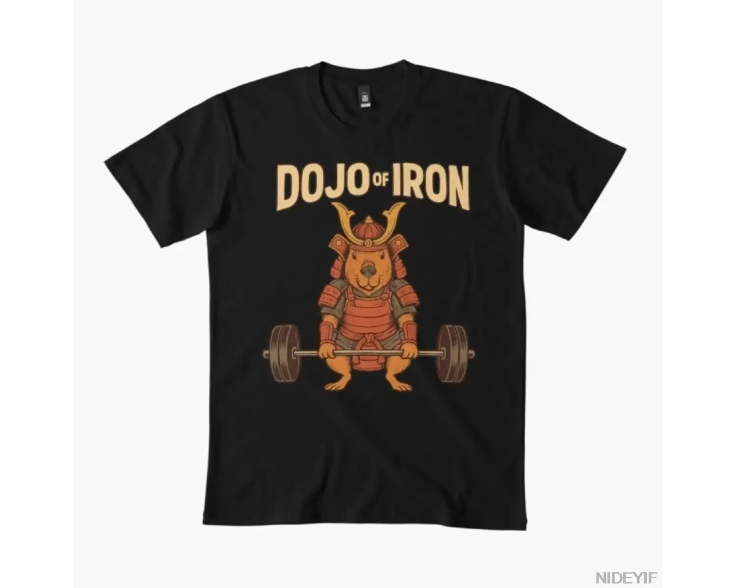 Dojo of iron capybara T-shirt Erkekler Kadınlar için % 100% Pamuklu Tişörtler Kısa Kollu Üstl