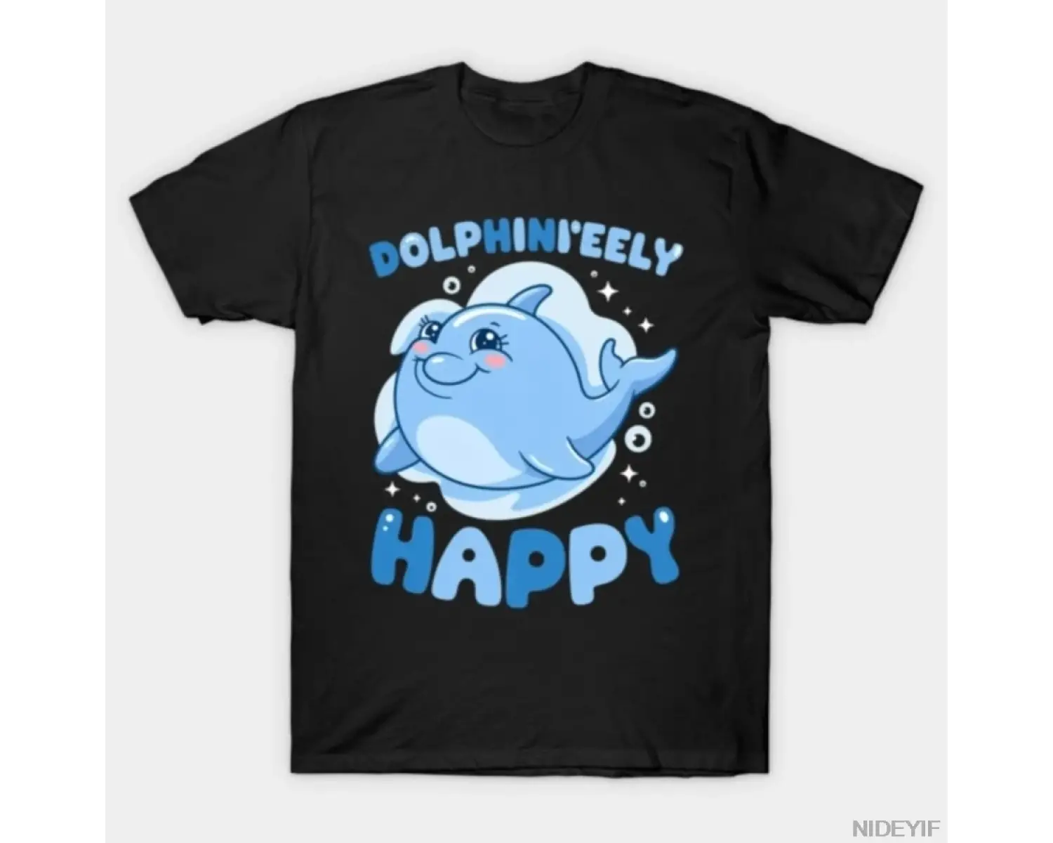 Dolphinitely Mutlu Kawaii Sevimli Komik T-shirt Erkekler Kadınlar Için % 100% Pamuk T Shirt K