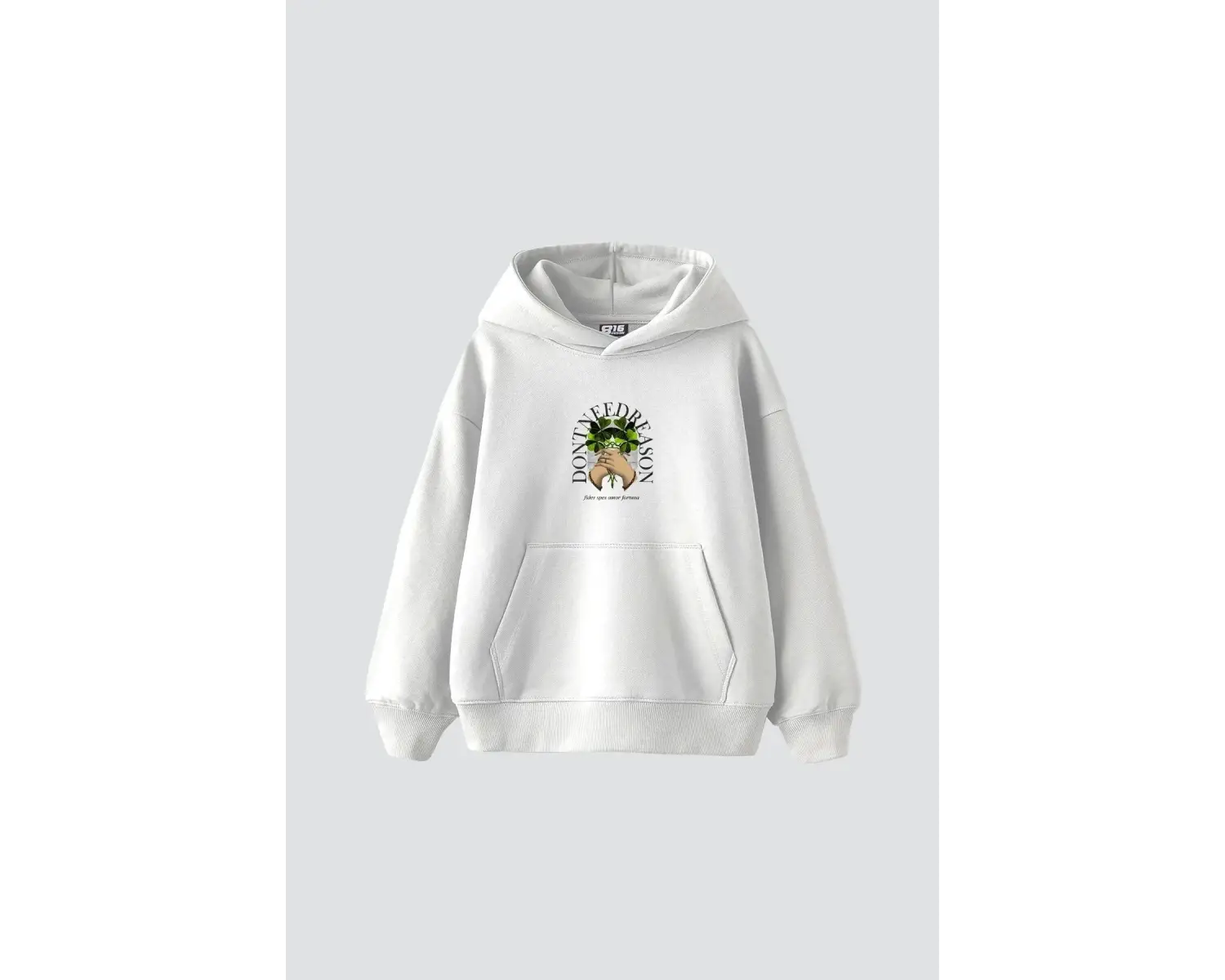 Dont Need Reason Baskılı Oversize Unisex Premium Beyaz