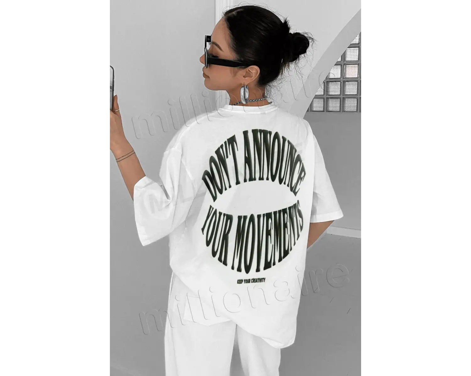 Dont Announce Beyaz Oversize Salas Boyfriend Kadın