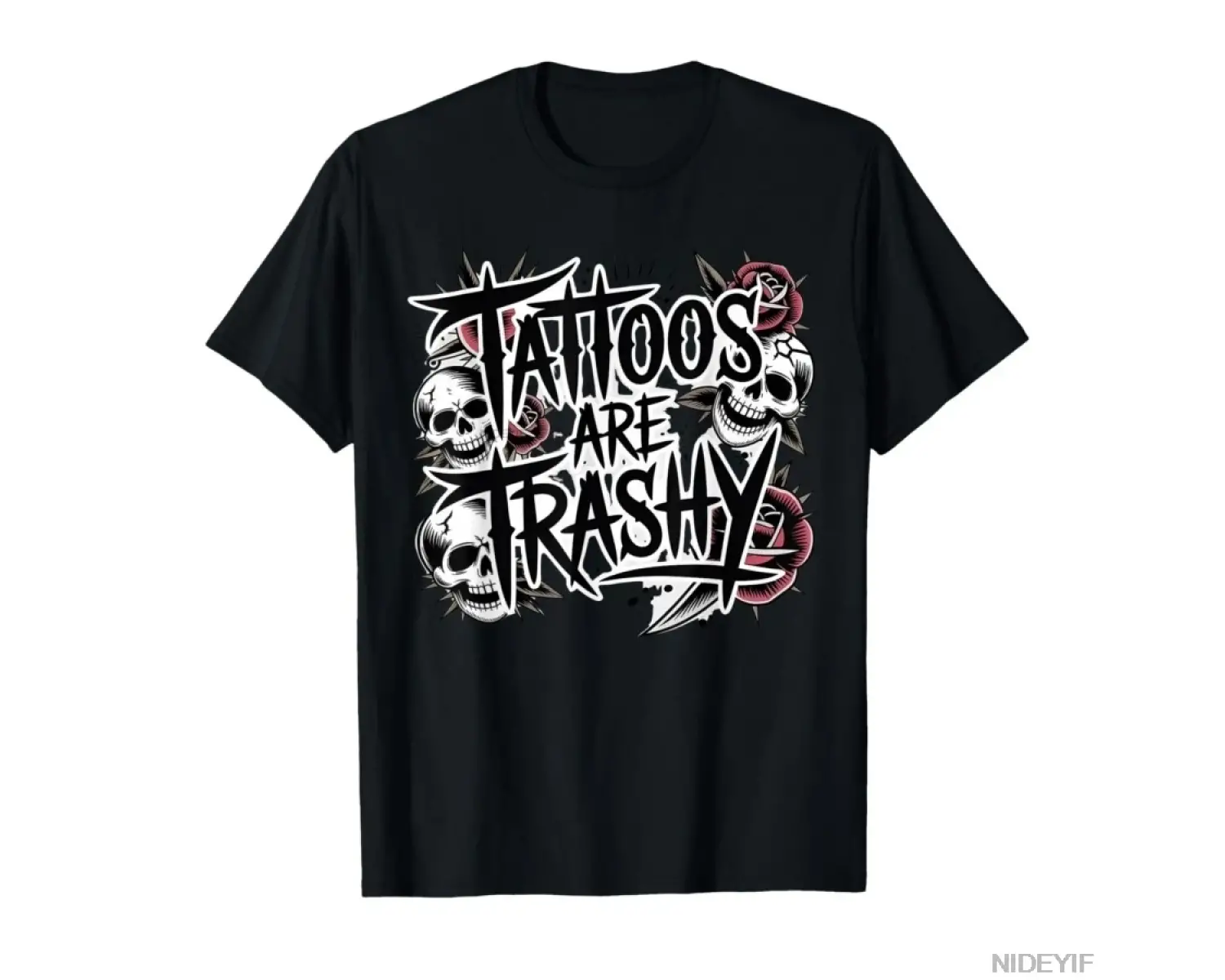 Dövmeler Trashy Meme Tişörtü Erkekler Kadınlar İçin %100 Pamuklu Tişörtler Kısa Kollu Üstler