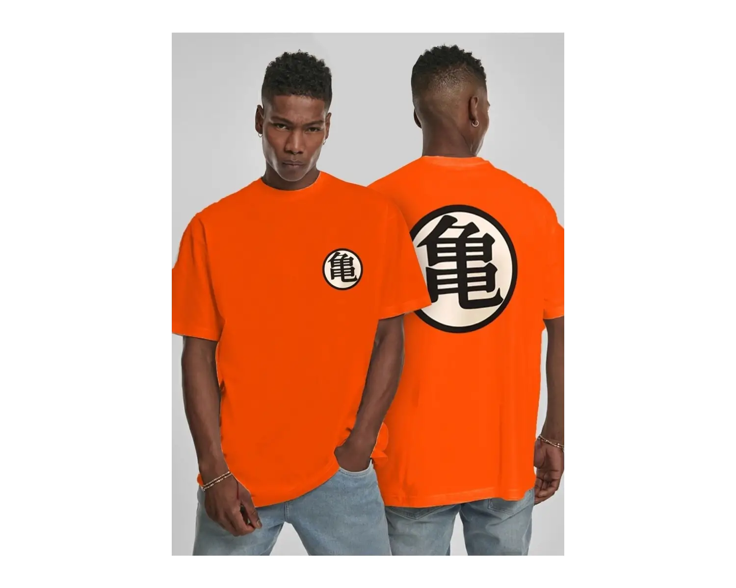 Dragon Ball Goku Logo Ön Arka Baskılı Unisex Turuncu