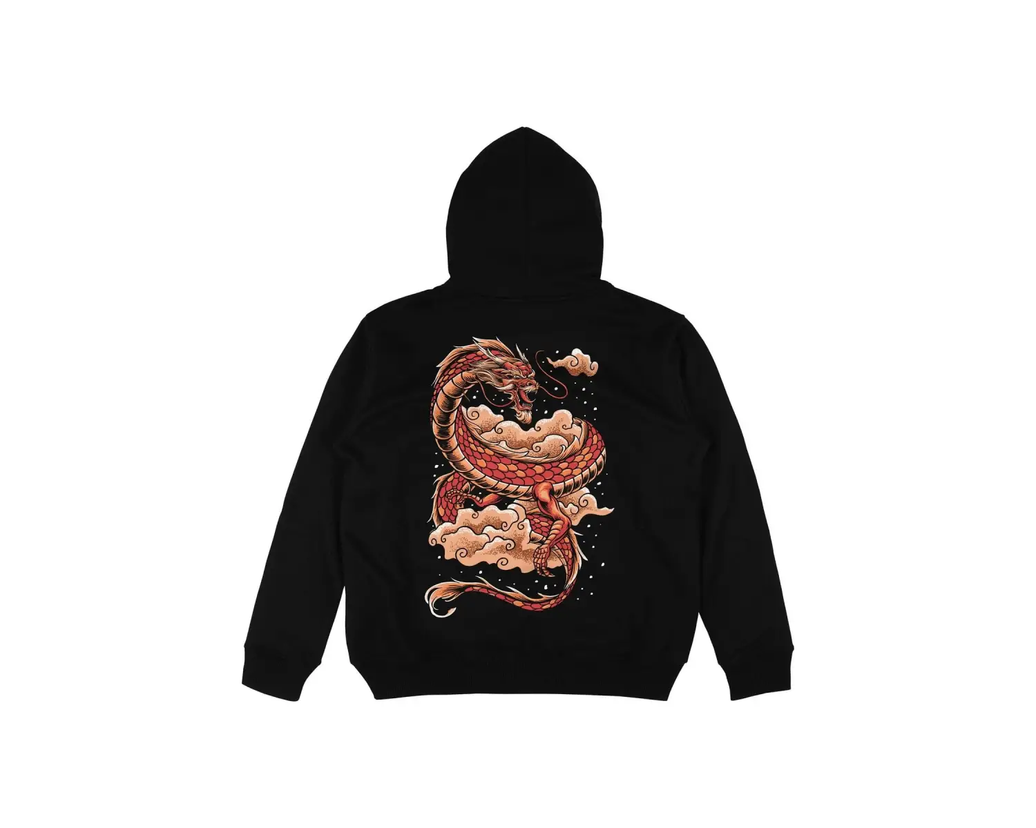 Dragon v2 Siyah Oversize Unisex Kapüşonlu Sweatshirt Hoodie